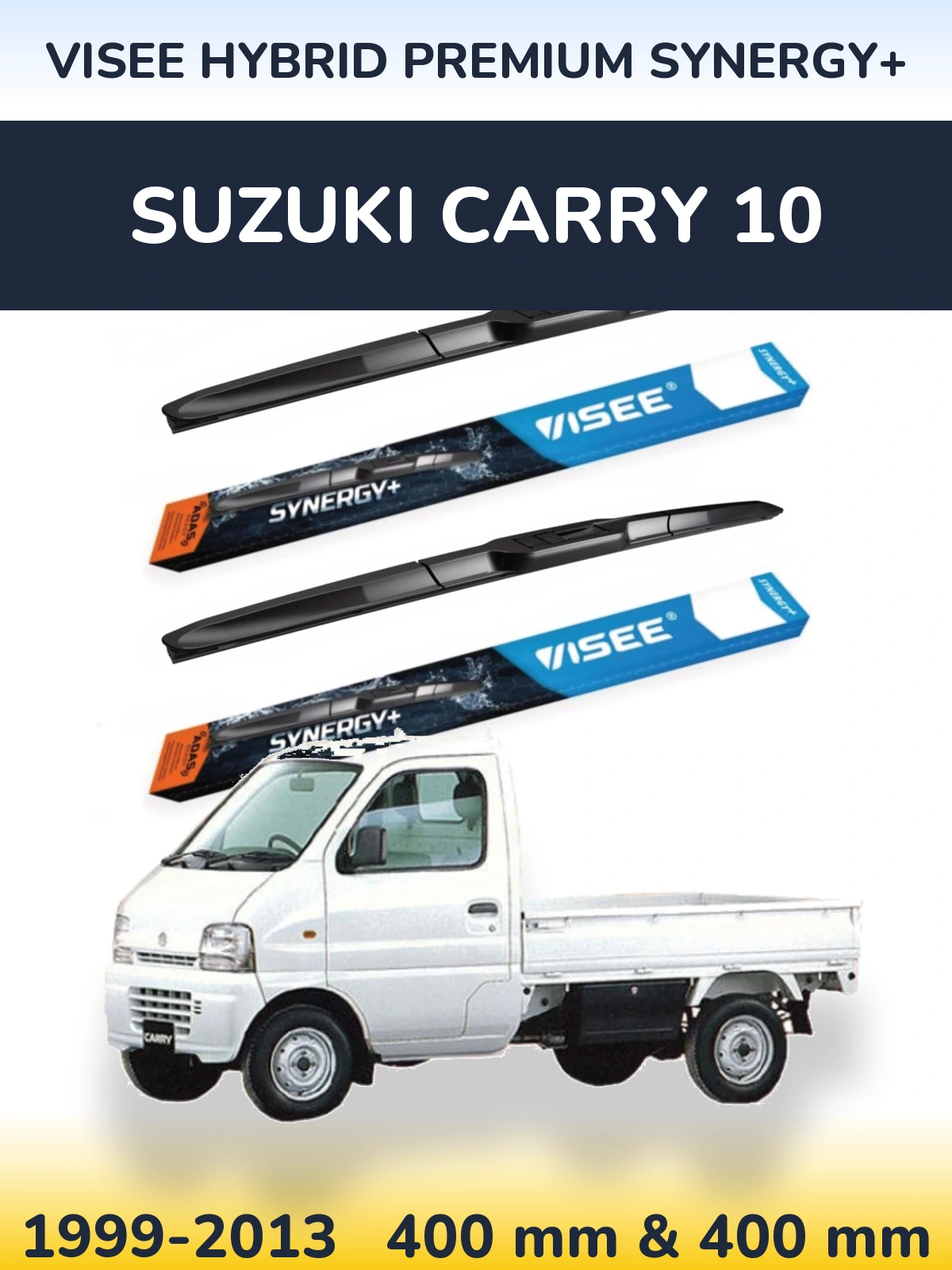 Sada předních stěračů VISEE HYBRID PREMIUM SYNERGY+ 400 a 400 mm pro Suzuki Carry 10 1999-2013