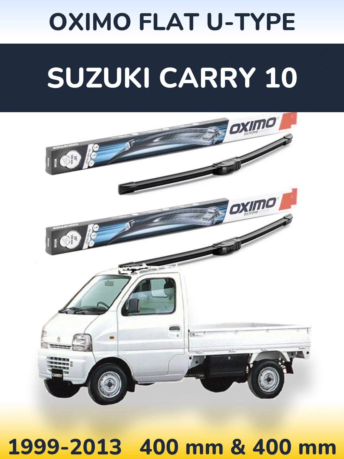 Sada předních stěračů Oximo Flat U-type 400 a 400 mm pro Suzuki Carry 10 1999-2013