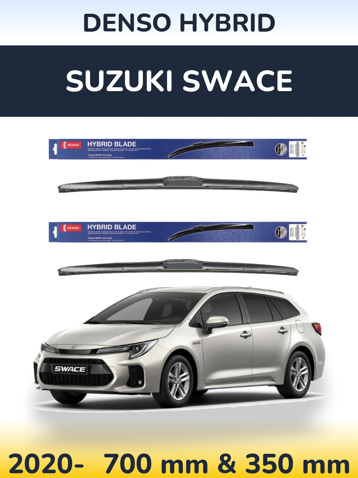 Sada předních stěračů Denso Hybrid 700 a 350 mm pro Suzuki Swace 2020-2026