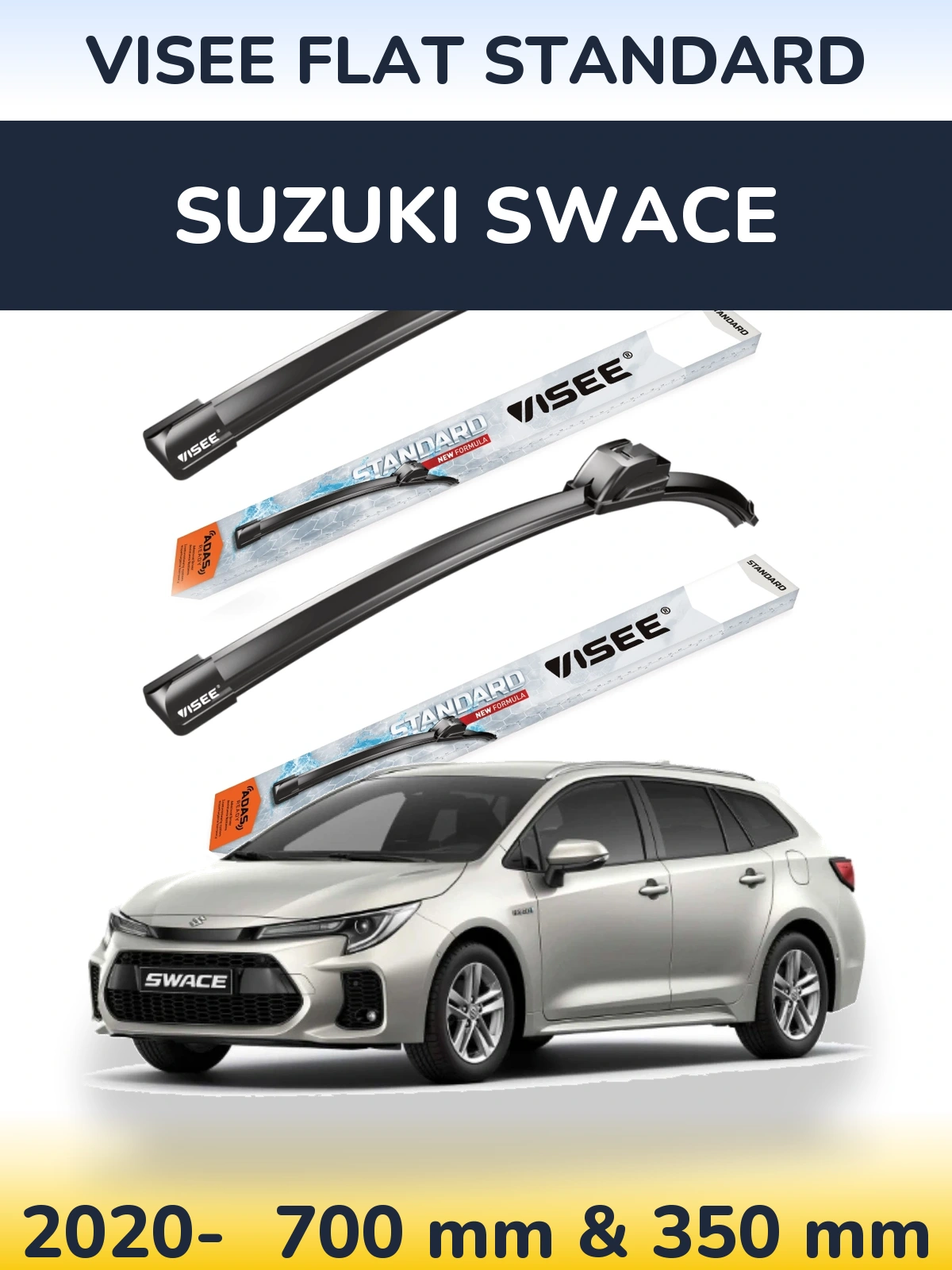 Sada předních stěračů VISEE FLAT STANDARD 700 a 350 mm pro Suzuki Swace 2020-2026
