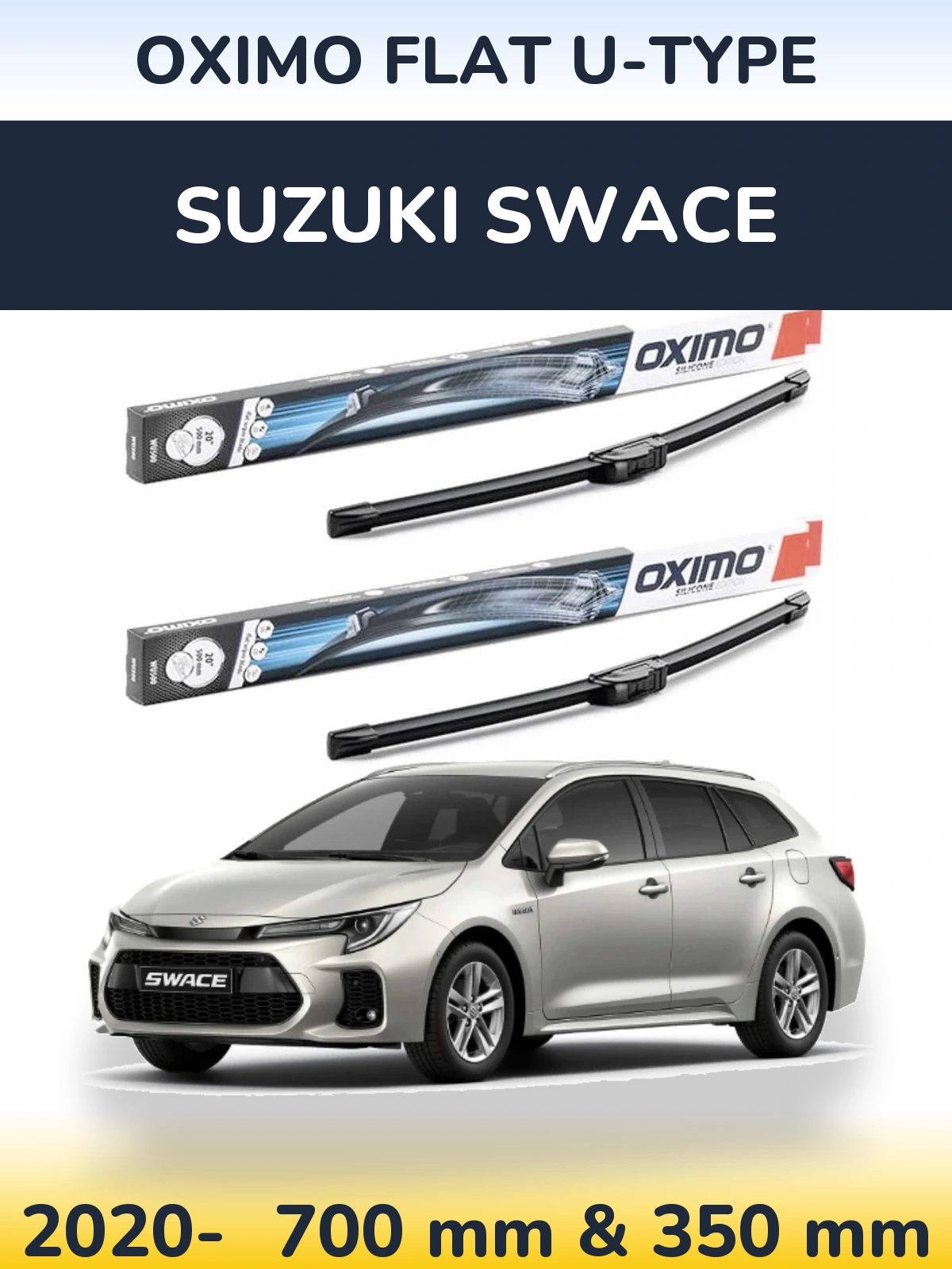 Sada předních stěračů Oximo Flat U-type 700 a 350 mm pro Suzuki Swace 2020-2026