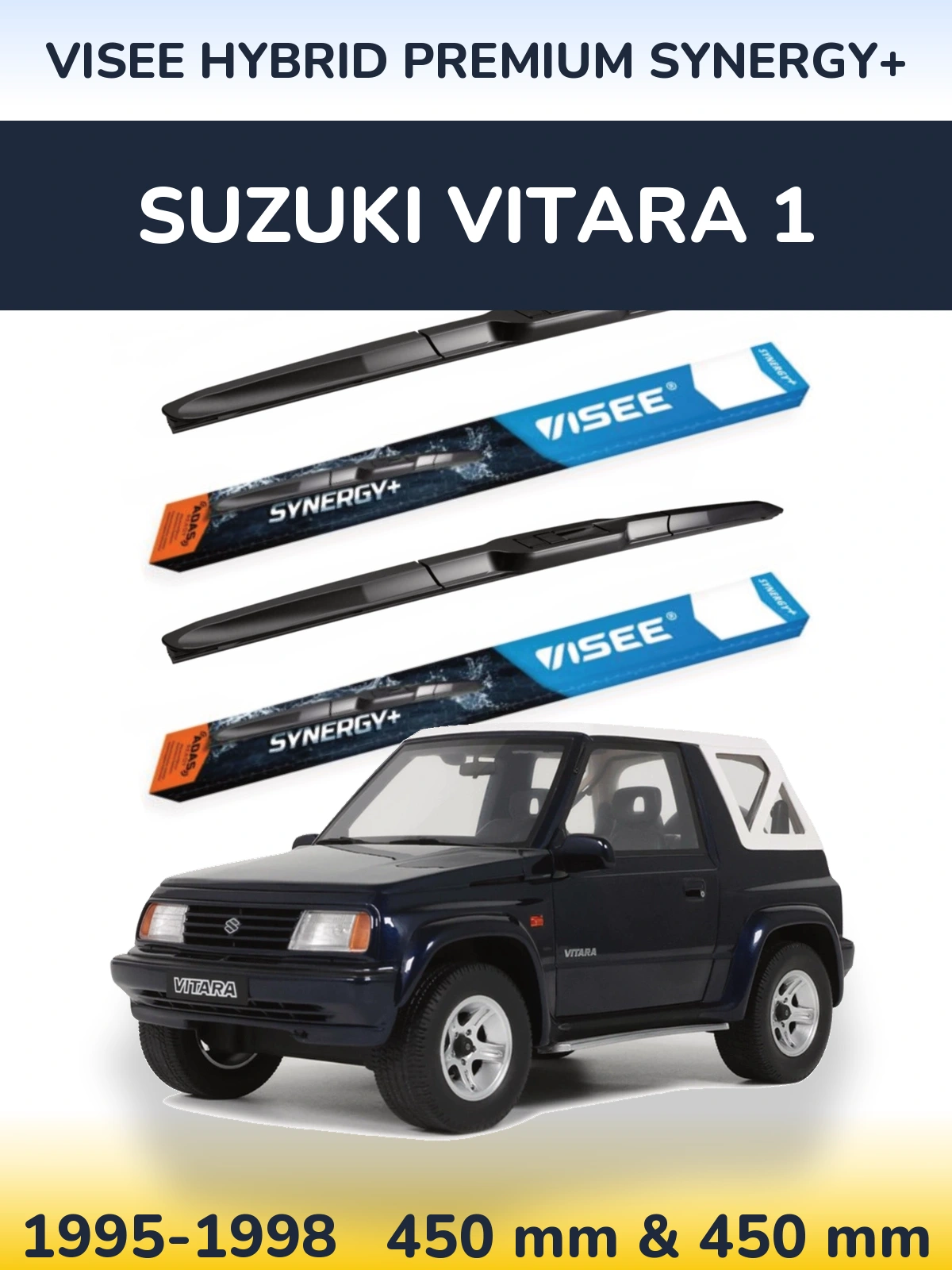 Комплект передніх щіток VISEE HYBRID PREMIUM SYNERGY+ 450 & 450 мм для Suzuki Vitara 1 1995-1998