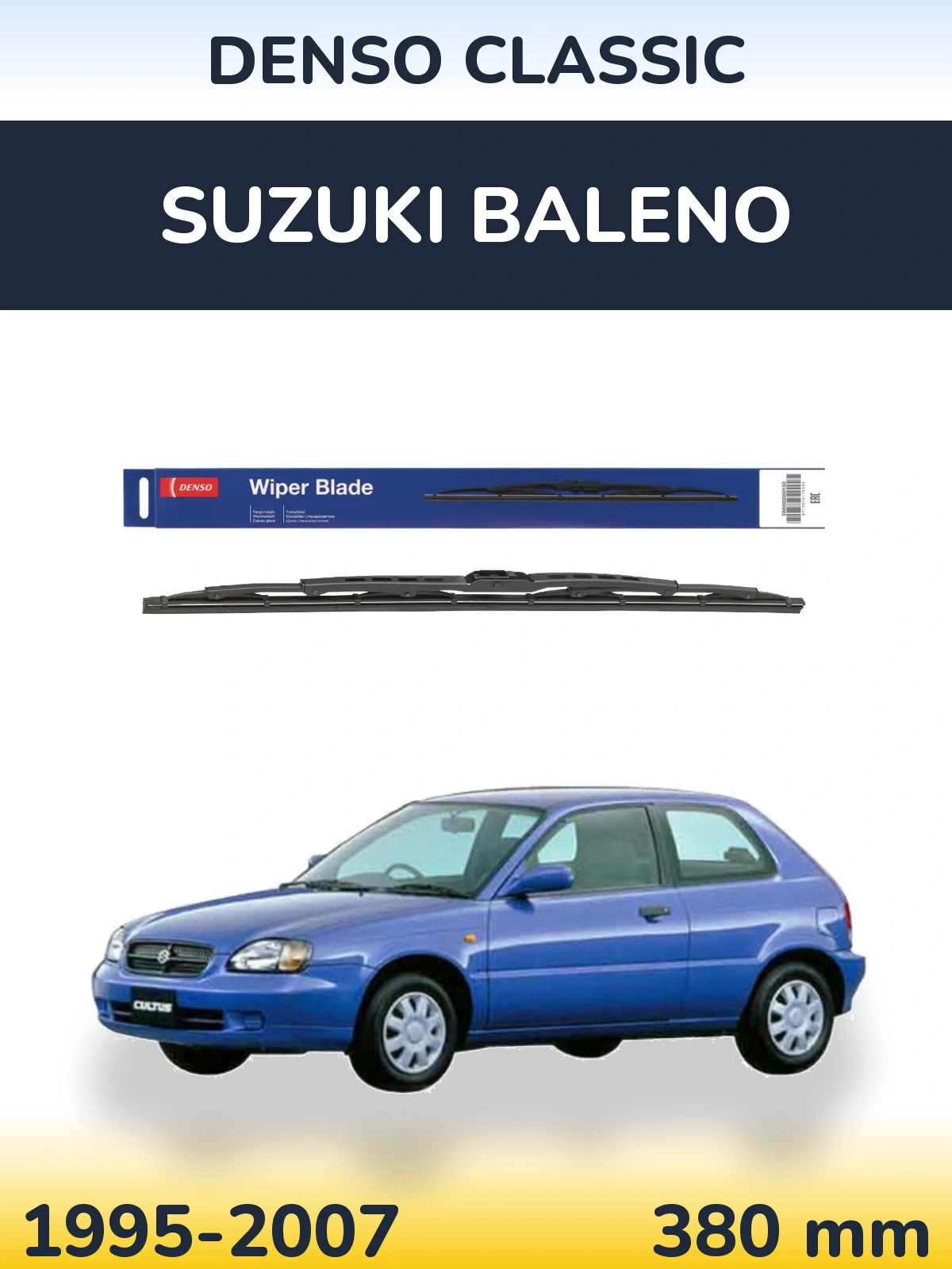 Zadní stěrač Denso Classic 380 mm pro Suzuki Baleno 1995-2007