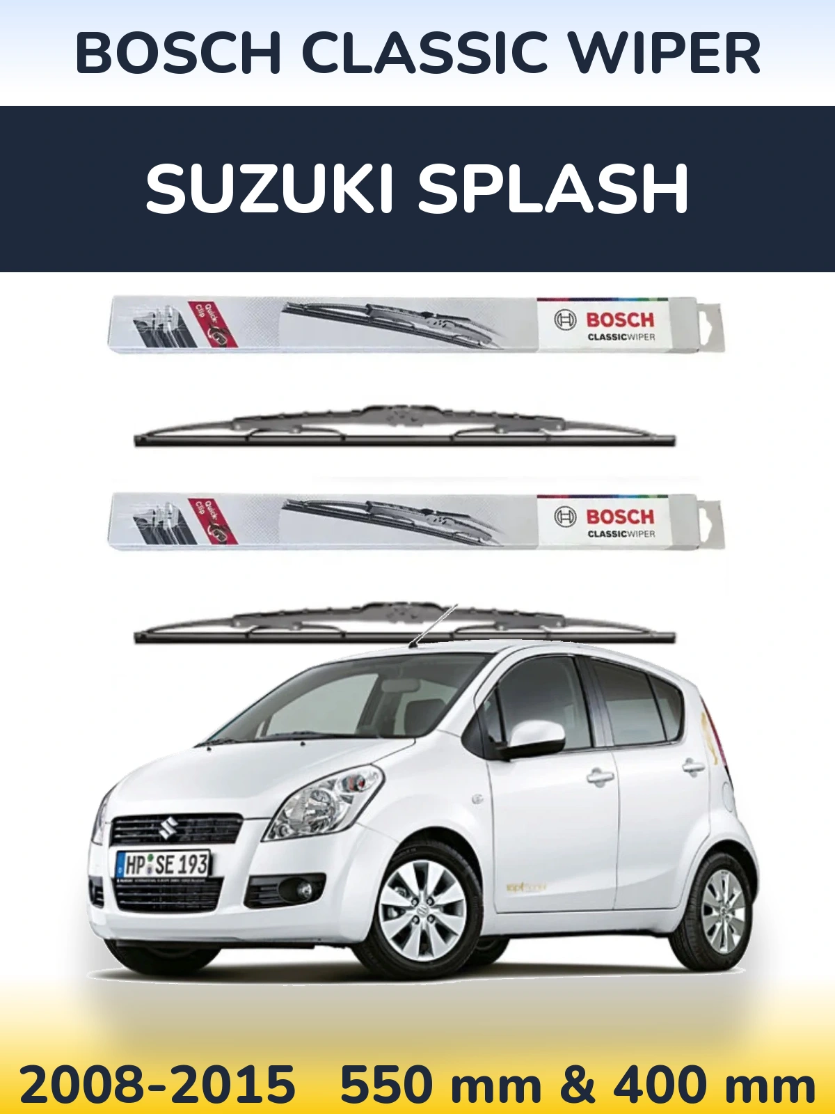 Sada předních stěračů BOSCH Classic Wiper 550 a 400 mm pro Suzuki Splash 2008-2015