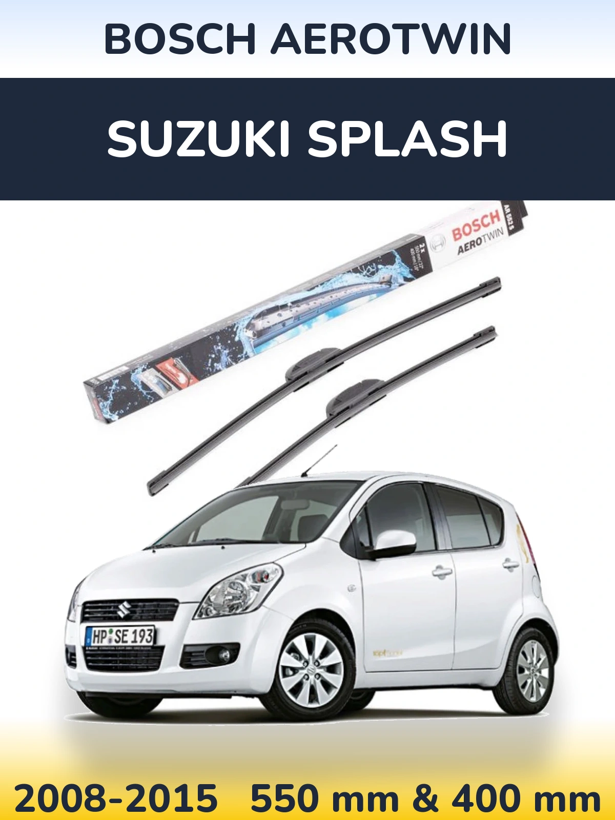 Sada předních stěračů BOSCH AeroTwin 550 a 400 mm pro Suzuki Splash 2008-2015