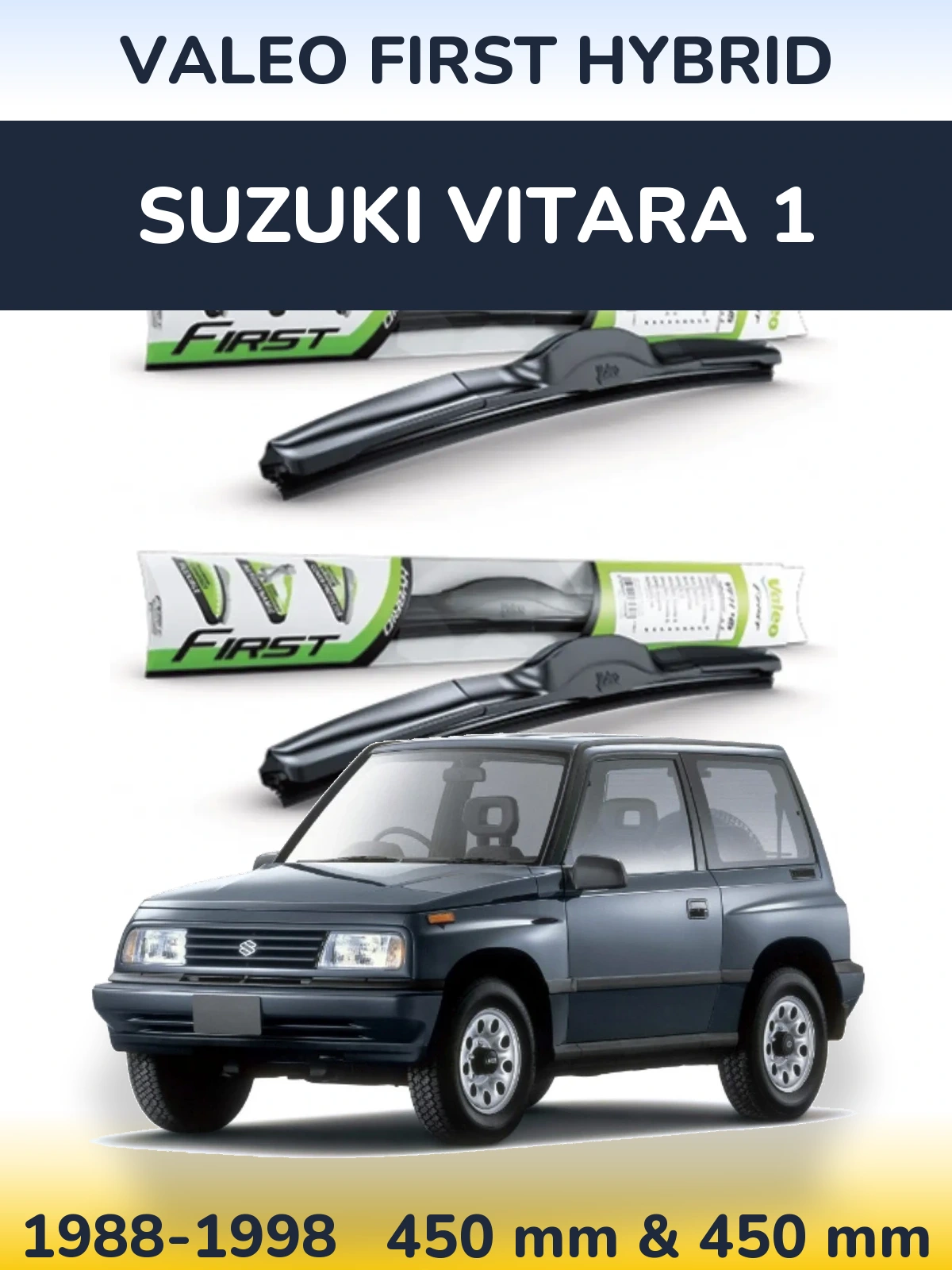 Sada předních stěračů Valeo First Hybrid 450 a 450 mm pro Suzuki Vitara 1 1988-1998