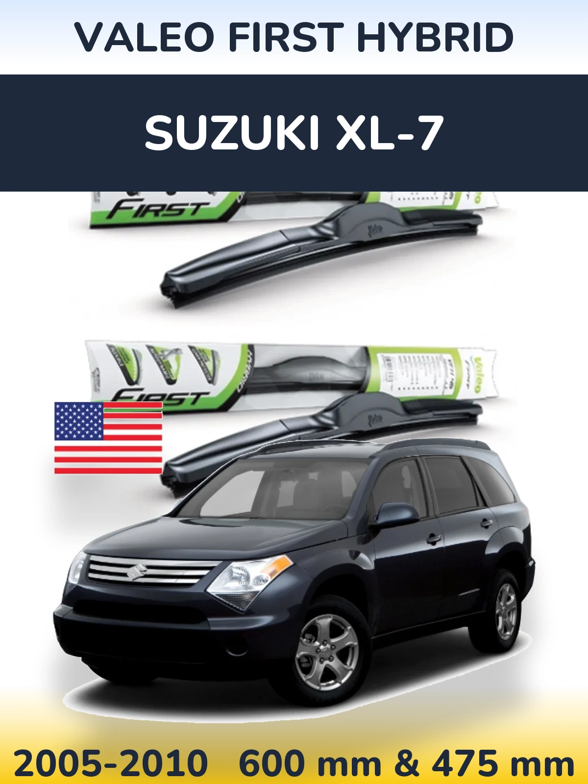Комплект передніх щіток Valeo First Hybrid 600 & 475 мм для Suzuki XL-7 2005-2010