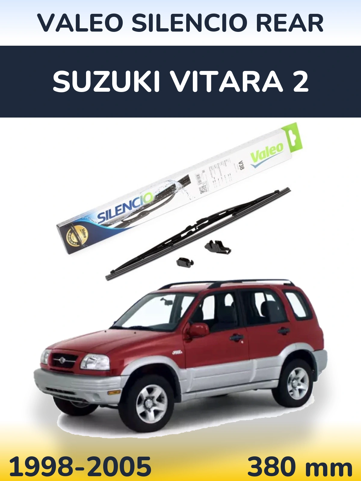Zadní stěrač Valeo Silencio Rear 380 mm pro Suzuki Vitara 2 1998-2005