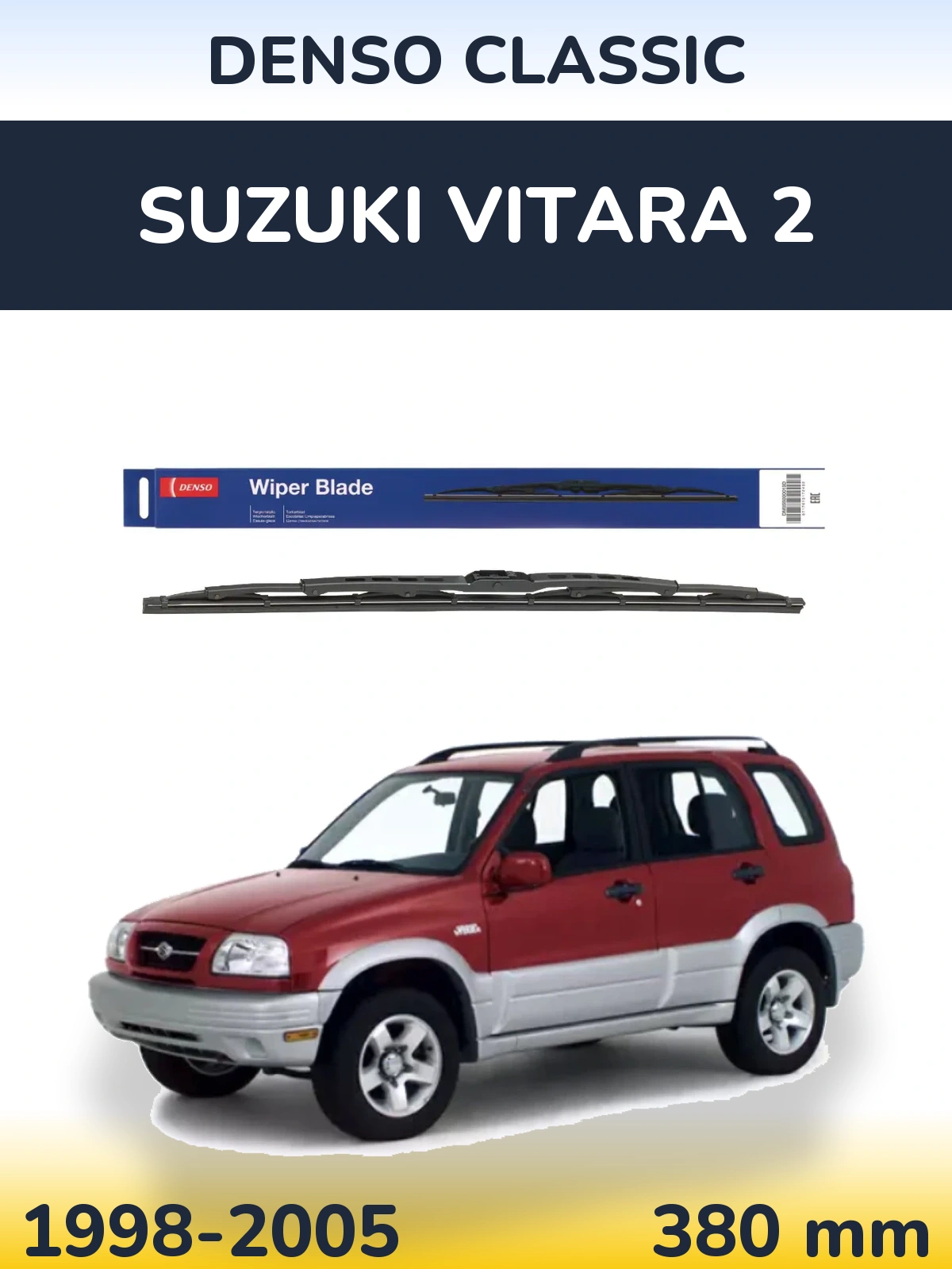 Zadní stěrač Denso Classic 380 mm pro Suzuki Vitara 2 1998-2005
