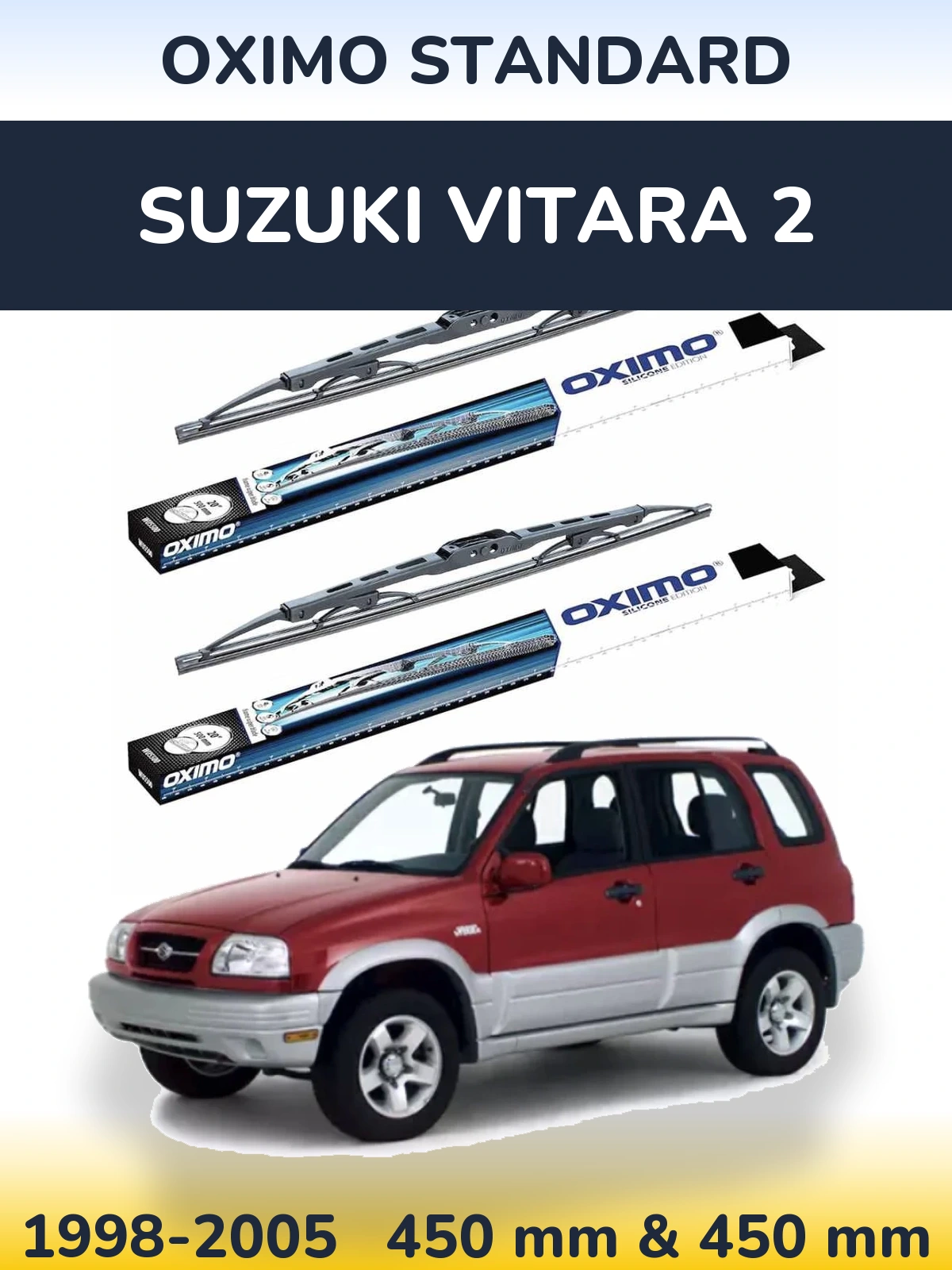 Sada předních stěračů Oximo Standard 450 a 450 mm pro Suzuki Vitara 2 1998-2005