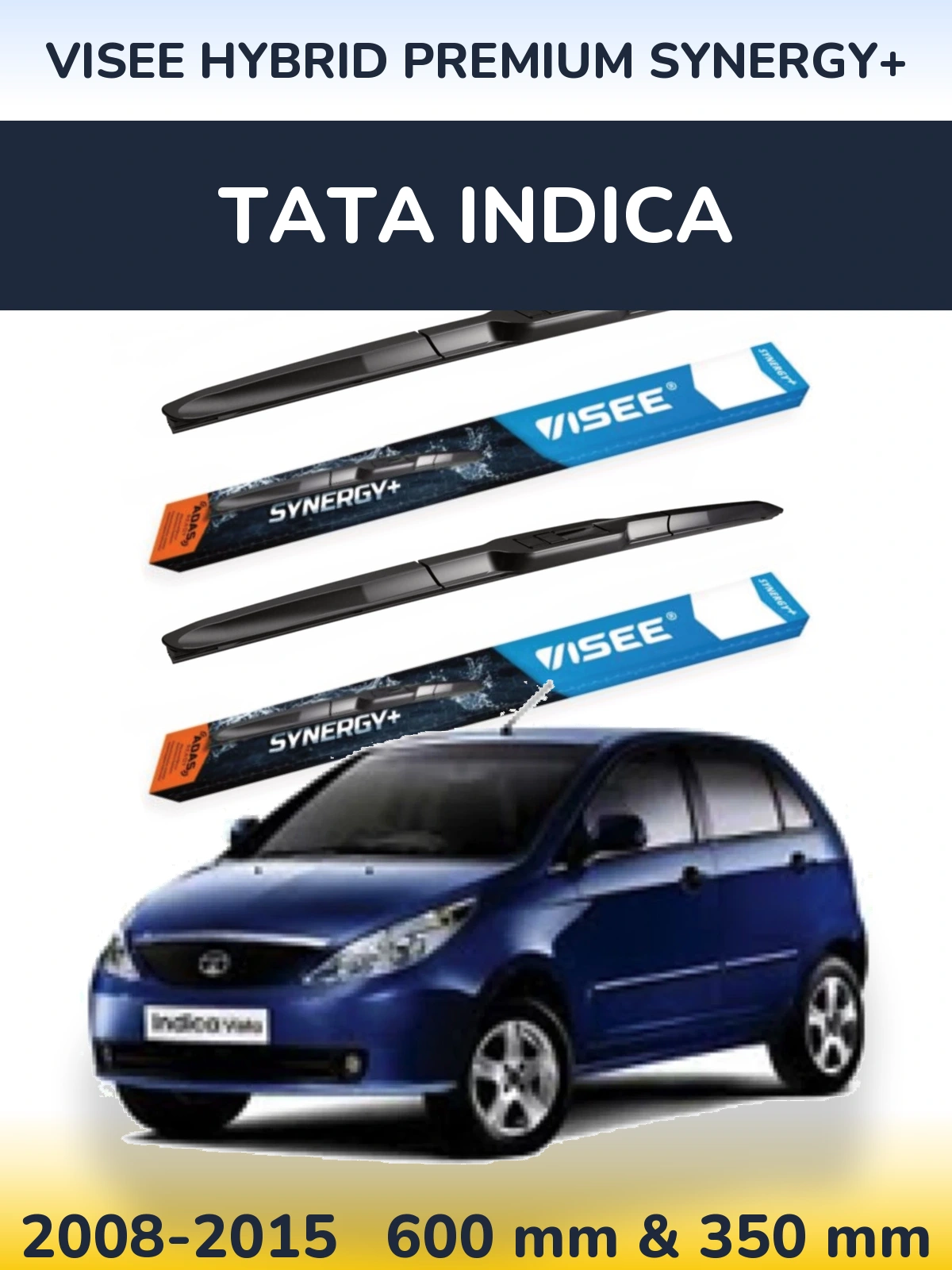 Sada předních stěračů VISEE HYBRID PREMIUM SYNERGY+ 600 a 350 mm pro Tata Indica 2008-2015