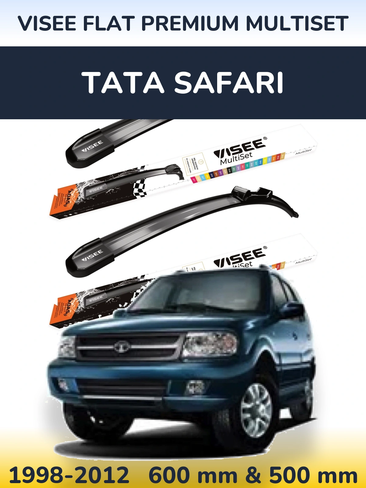 Sada předních stěračů VISEE FLAT PREMIUM MultiSet 600 a 500 mm pro Tata Safari 1998-2012