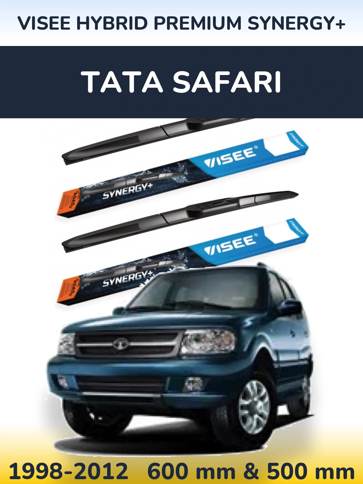 Sada předních stěračů VISEE HYBRID PREMIUM SYNERGY+ 600 a 500 mm pro Tata Safari 1998-2012