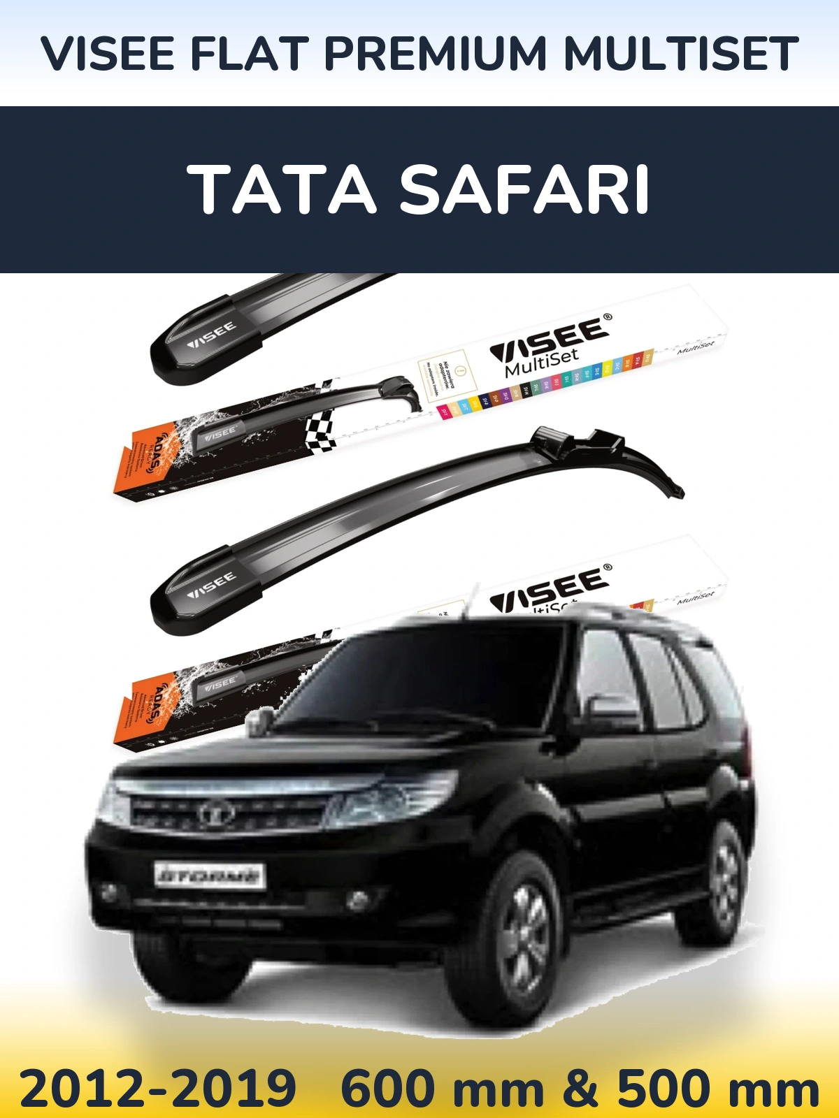 Sada předních stěračů VISEE FLAT PREMIUM MultiSet 600 a 500 mm pro Tata Safari 2012-2019