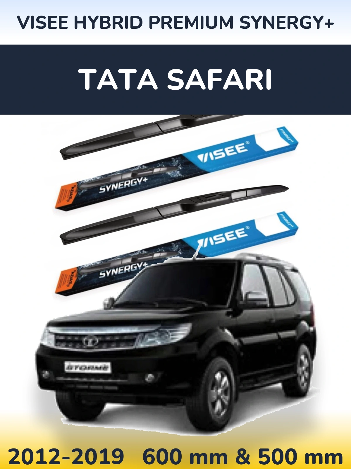 Комплект передніх щіток VISEE HYBRID PREMIUM SYNERGY+ 600 & 500 мм для Tata Safari 2012-2019