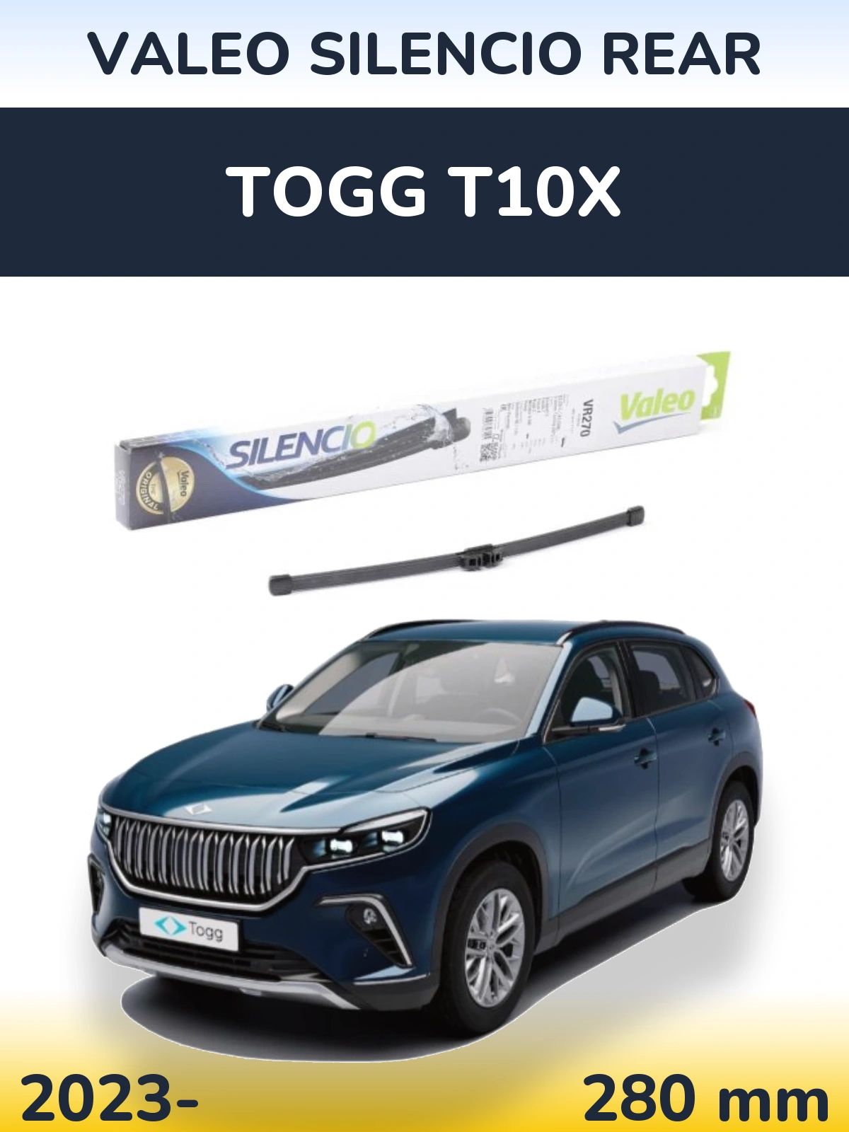 Задня щітка Valeo Silencio Rear 280 мм для TOGG T10X 2023-2026