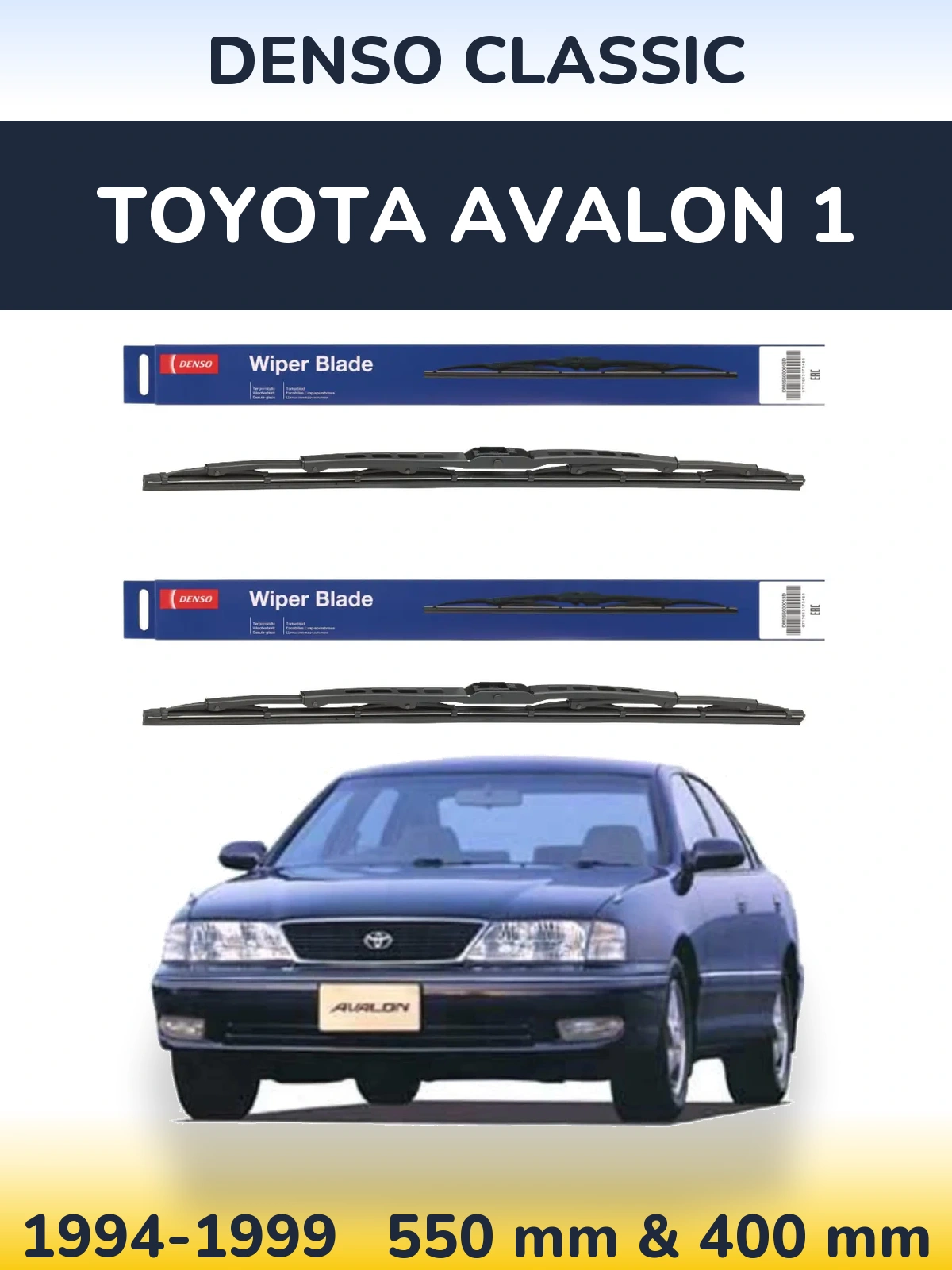 Sada předních stěračů Denso Classic 550 a 400 mm pro Toyota Avalon 1 1994-1999