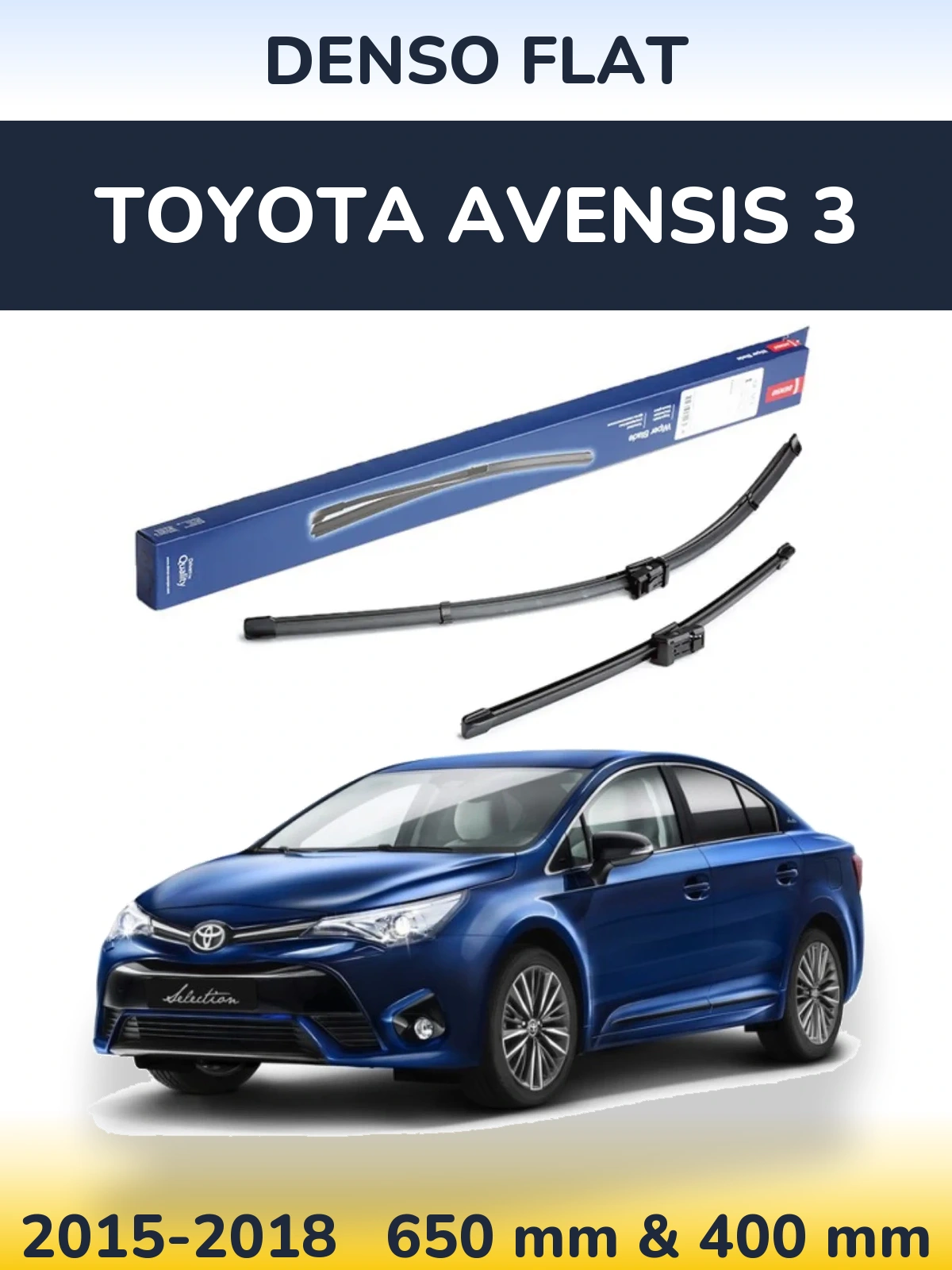 Sada předních stěračů Denso Flat 650 a 400 mm pro Toyota Avensis 3 2015-2018