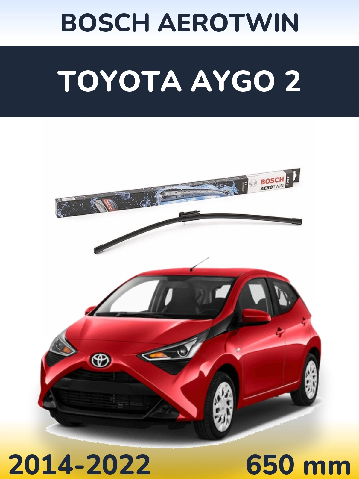 Přední stěrač BOSCH AeroTwin 650 mm pro Toyota Aygo 2 2014-2022
