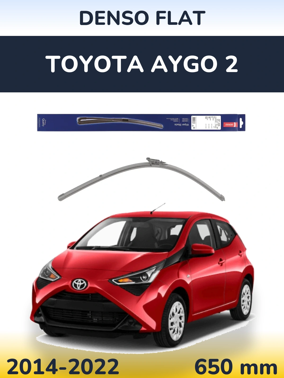 Přední stěrač Denso Flat 650 mm pro Toyota Aygo 2 2014-2022