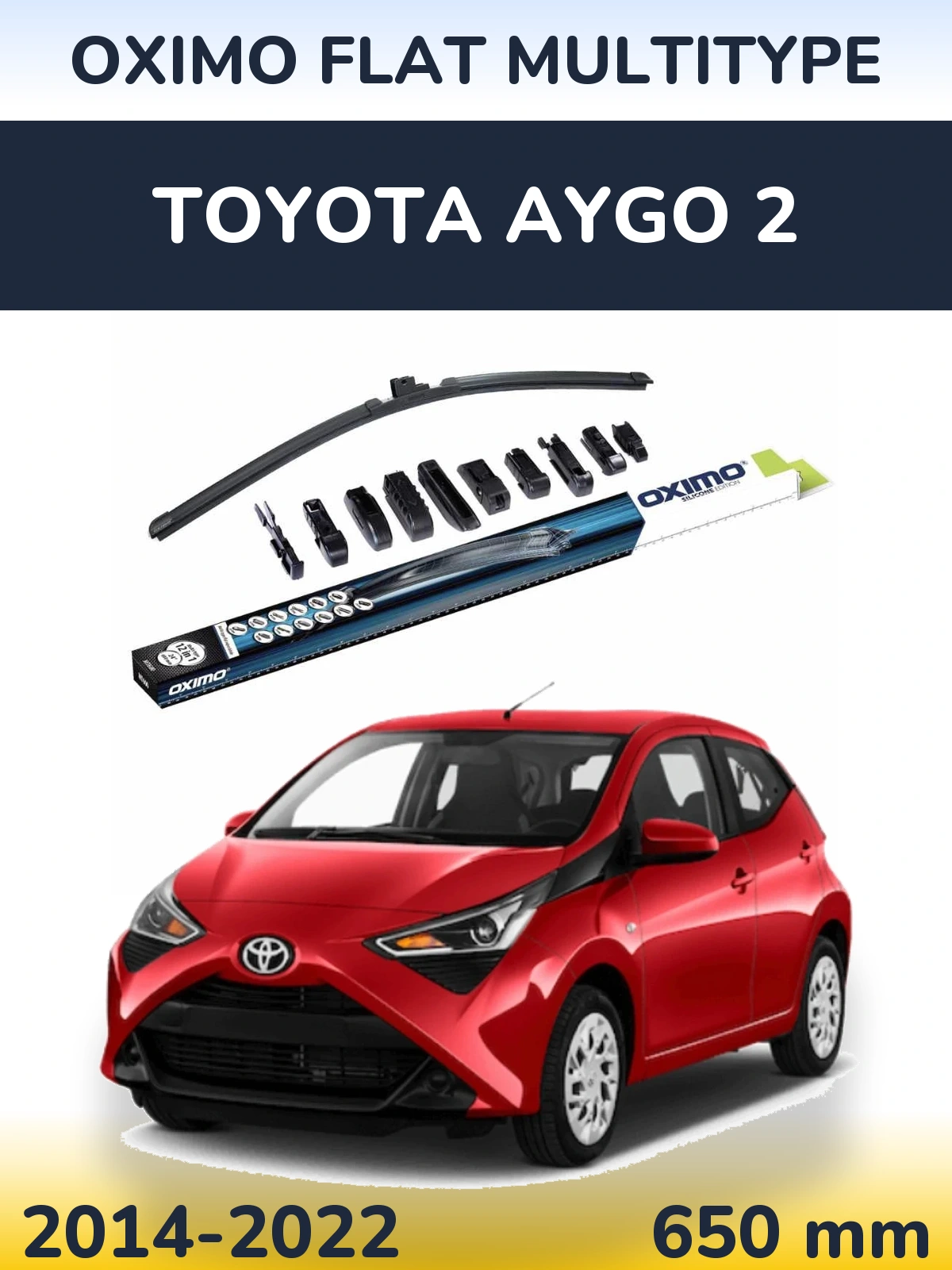 Přední stěrač Oximo Flat MultiType 650 mm pro Toyota Aygo 2 2014-2022