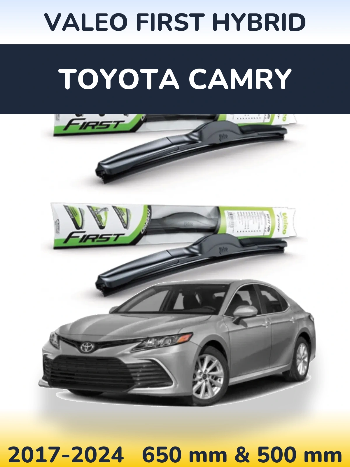 Sada předních stěračů Valeo First Hybrid 650 a 500 mm pro Toyota Camry 2017-2024