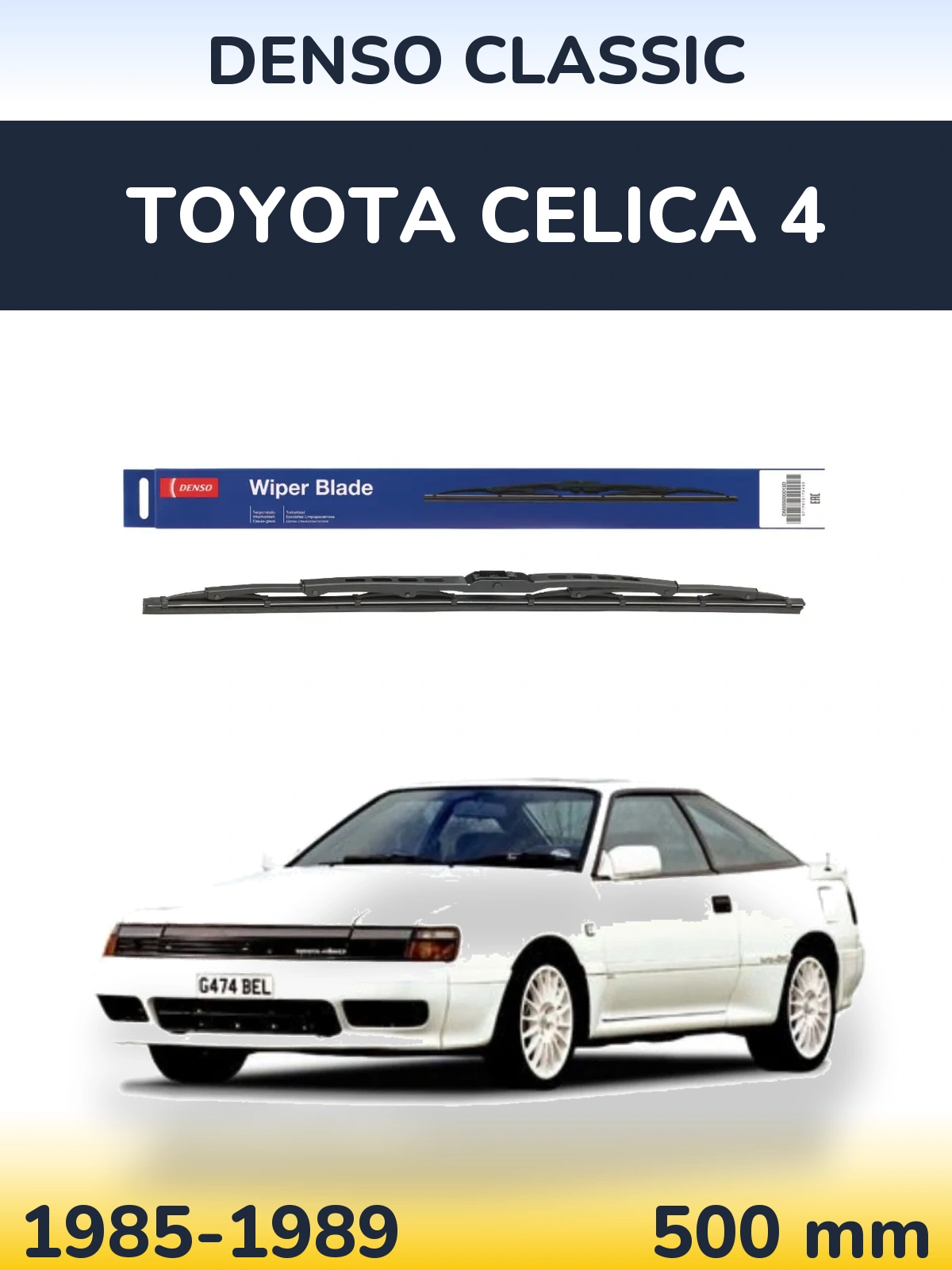 Zadní stěrač Denso Classic 500 mm pro Toyota Celica 4 1985-1989