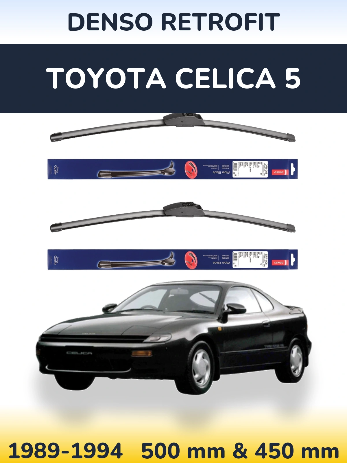 Sada předních stěračů Denso Retrofit 500 a 450 mm pro Toyota Celica 5 1989-1994