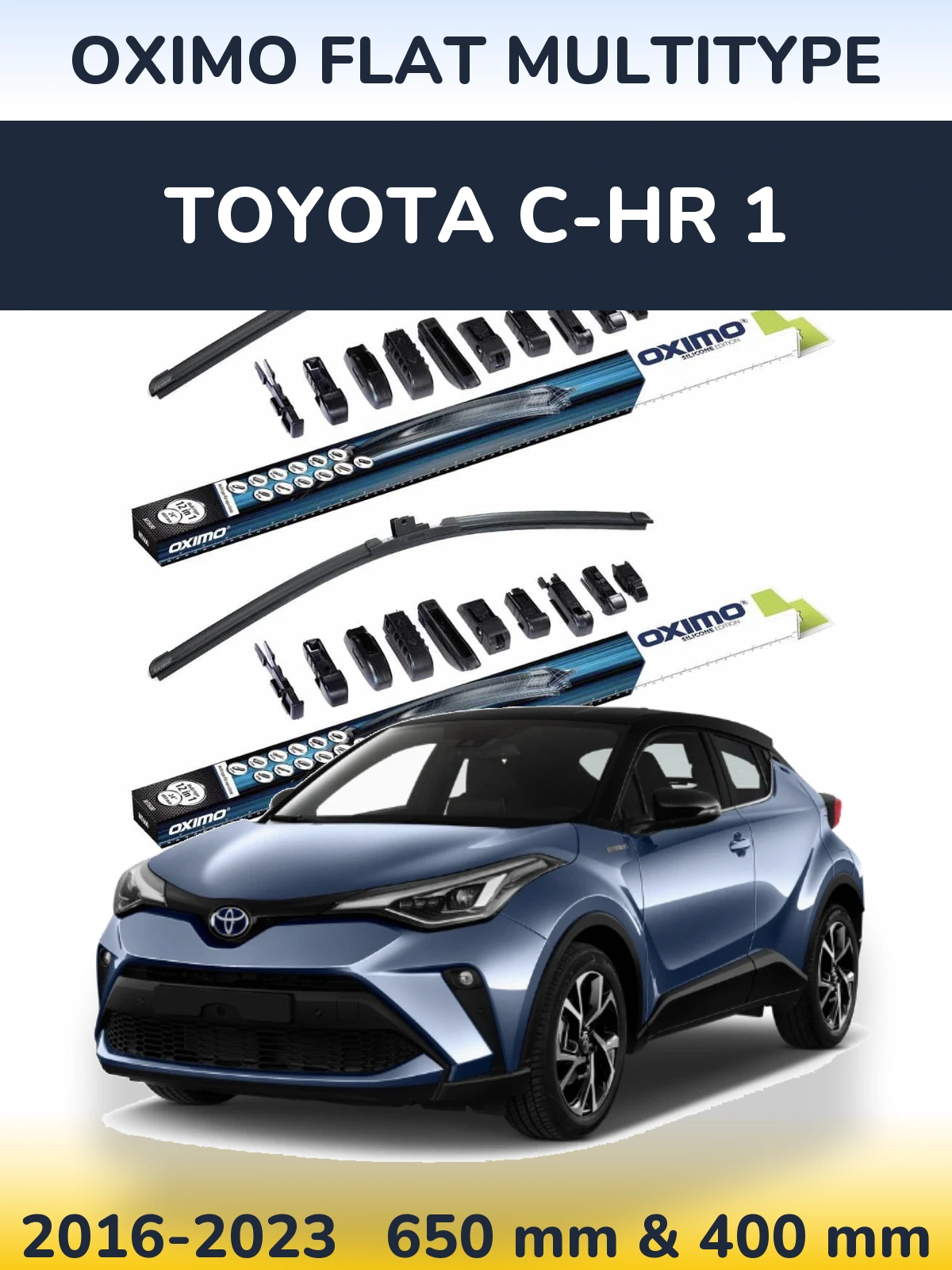 Sada předních stěračů Oximo Flat MultiType 650 a 400 mm pro Toyota C-HR 1 2016-2023