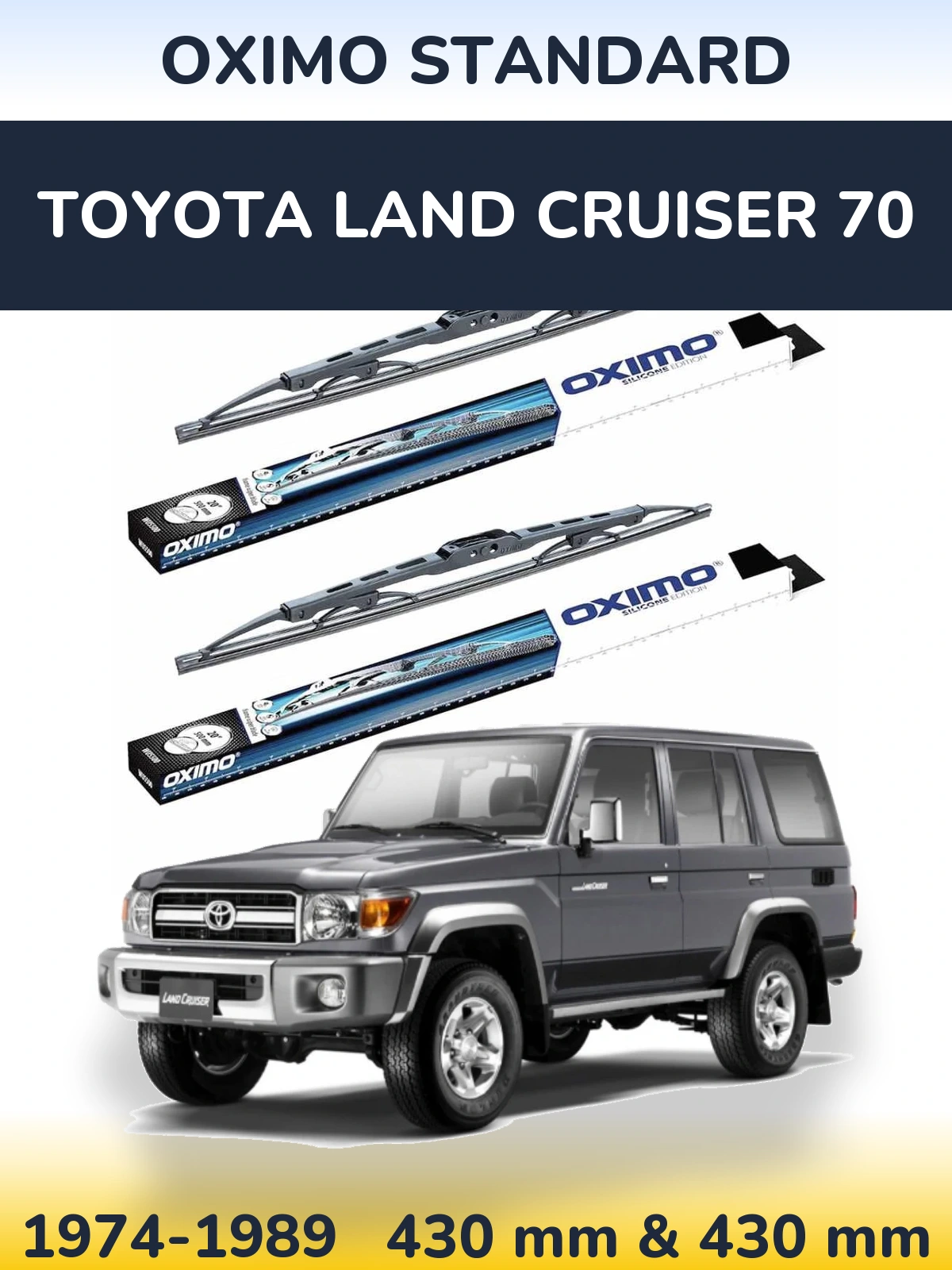Sada předních stěračů Oximo Standard 425 a 425 mm pro Toyota Land Cruiser 70 1974-1989