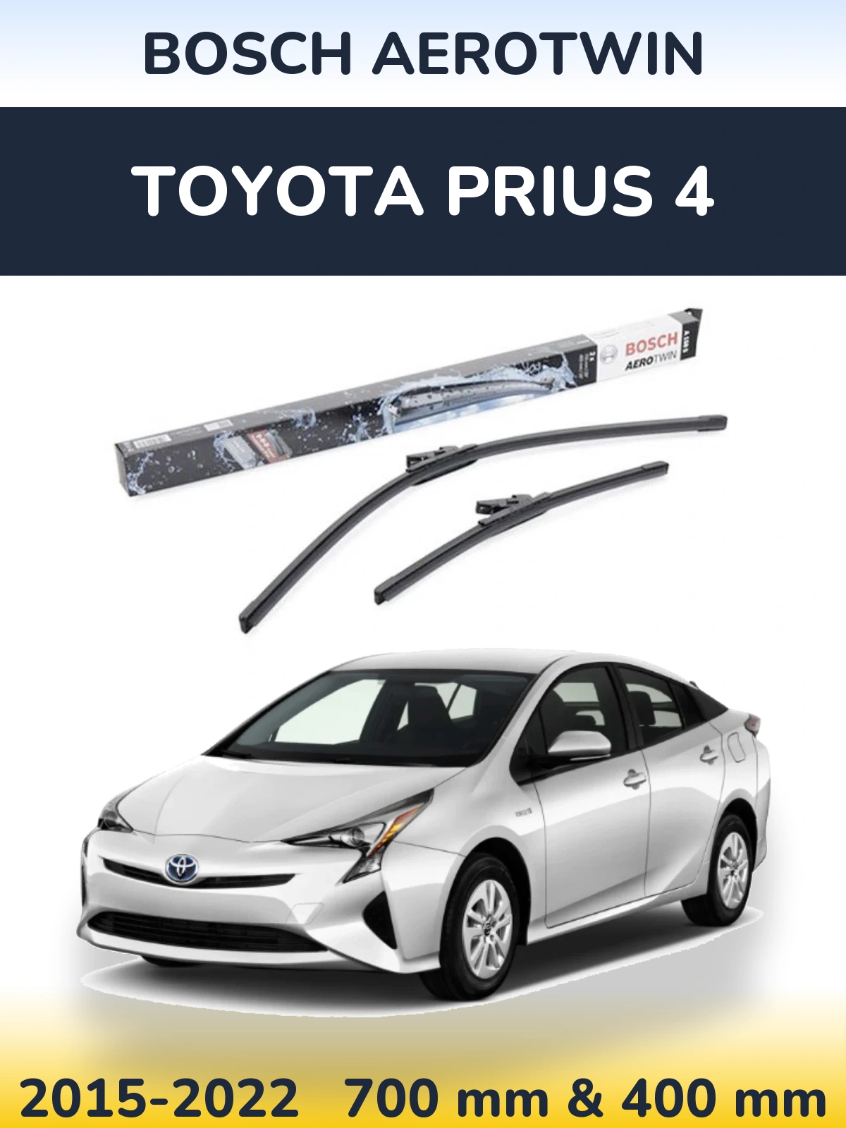 Sada předních stěračů BOSCH AeroTwin 700 a 400 mm pro Toyota Prius 4 2015-2022