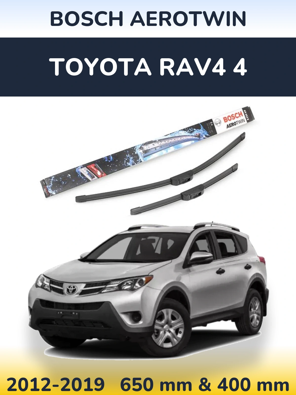 Sada předních stěračů BOSCH AeroTwin 650 a 400 mm pro Toyota RAV4 4 2012-2019