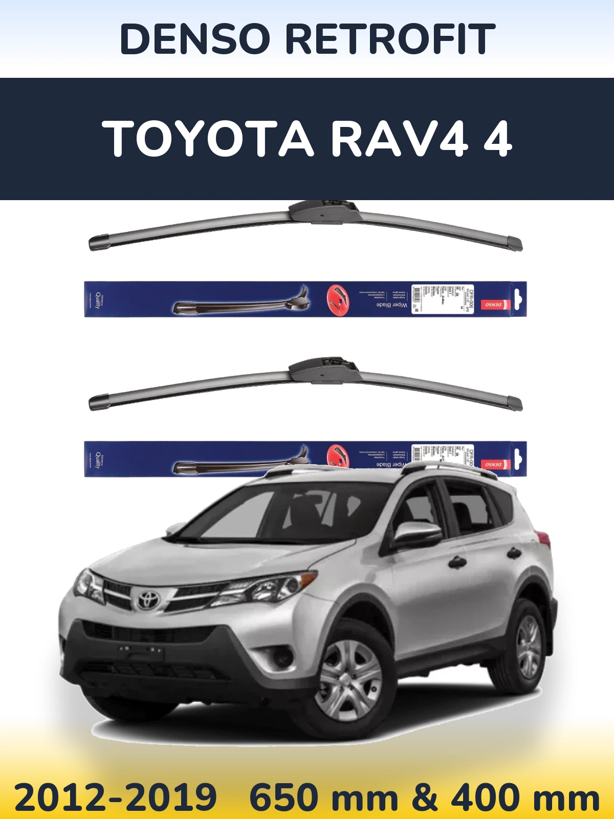 Sada předních stěračů Denso Retrofit 650 a 400 mm pro Toyota RAV4 4 2012-2019