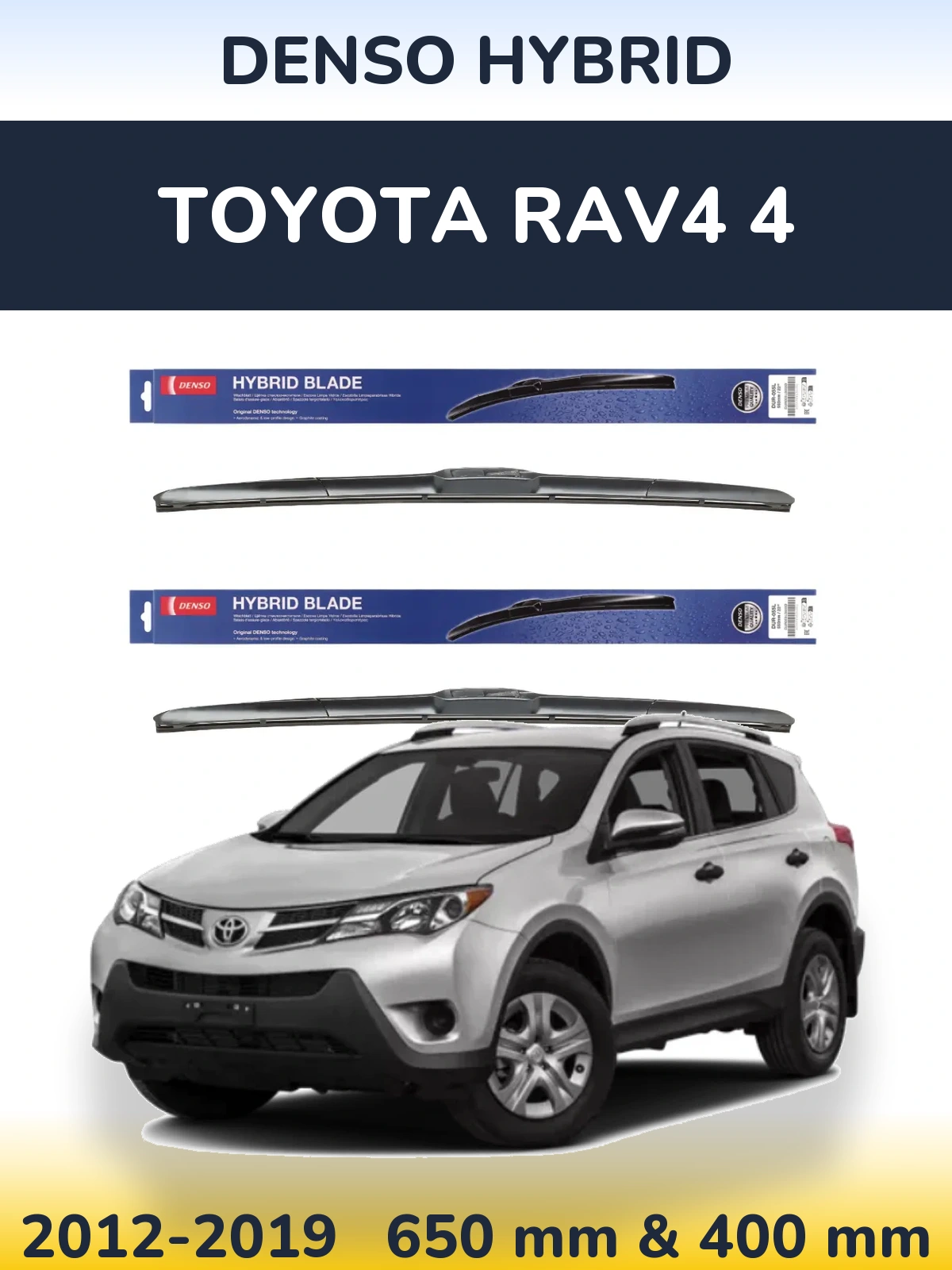 Sada předních stěračů Denso Hybrid 650 a 400 mm pro Toyota RAV4 4 2012-2019