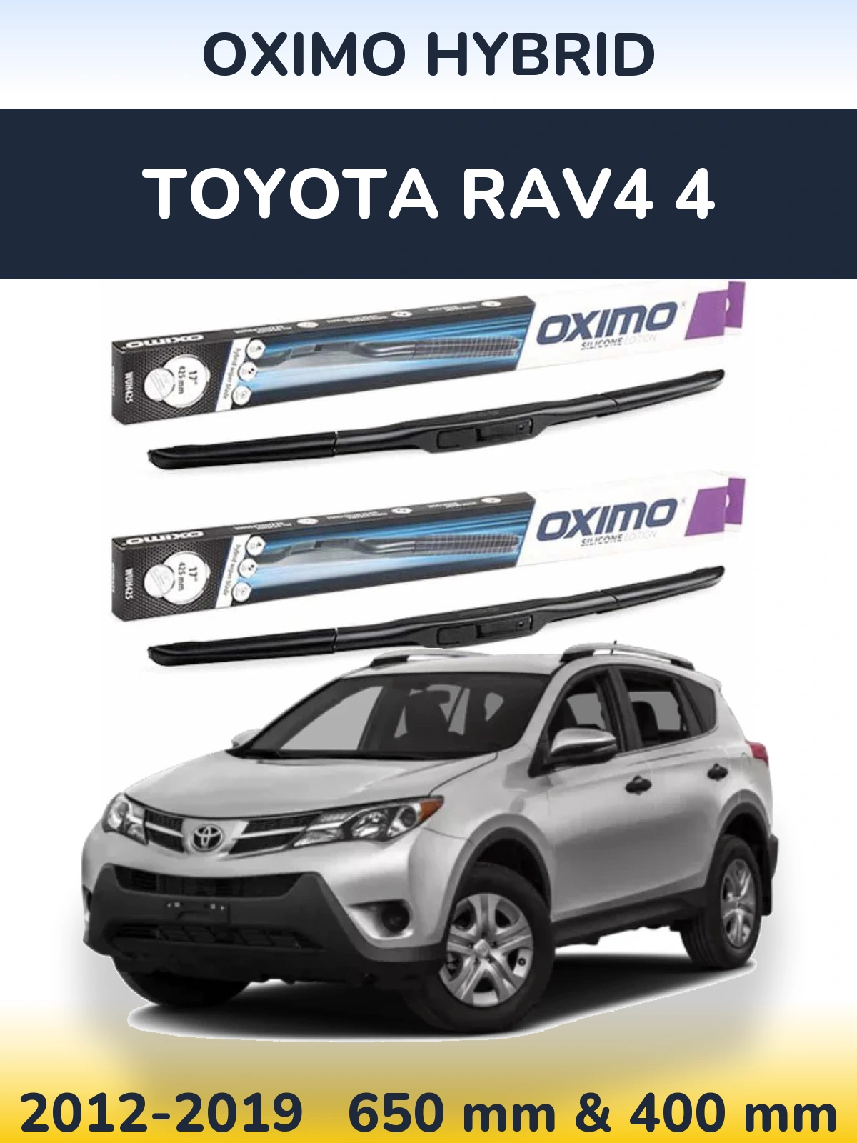 Sada předních stěračů Oximo Hybrid 650 a 400 mm pro Toyota RAV4 4 2012-2019