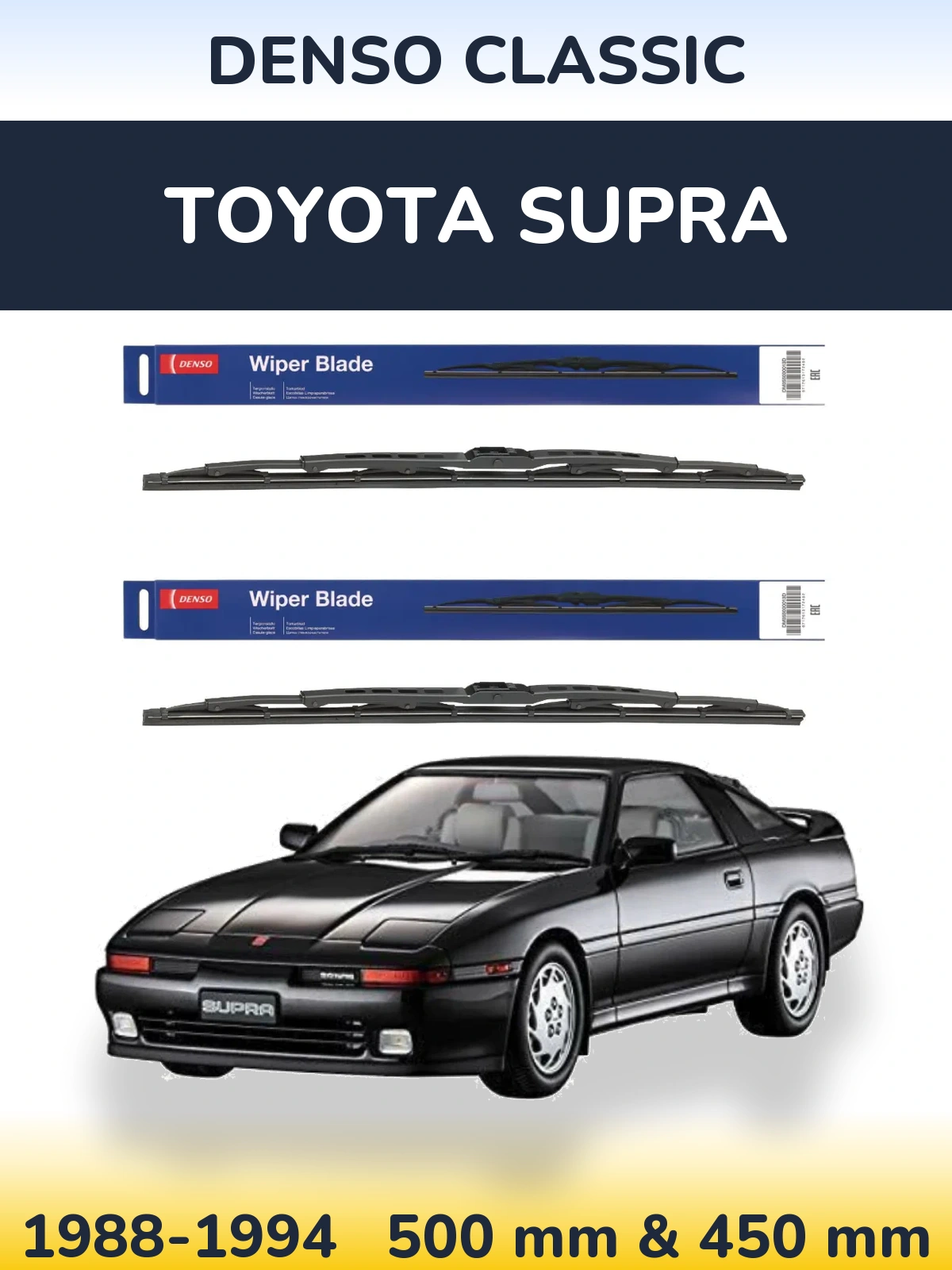 Sada předních stěračů Denso Classic 500 a 450 mm pro Toyota Supra 1988-1994