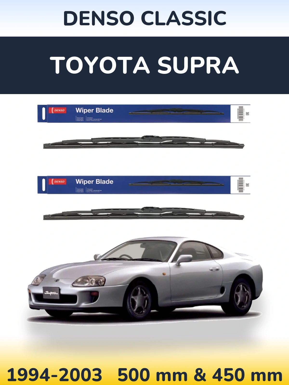 Sada předních stěračů Denso Classic 500 a 450 mm pro Toyota Supra 1994-2003