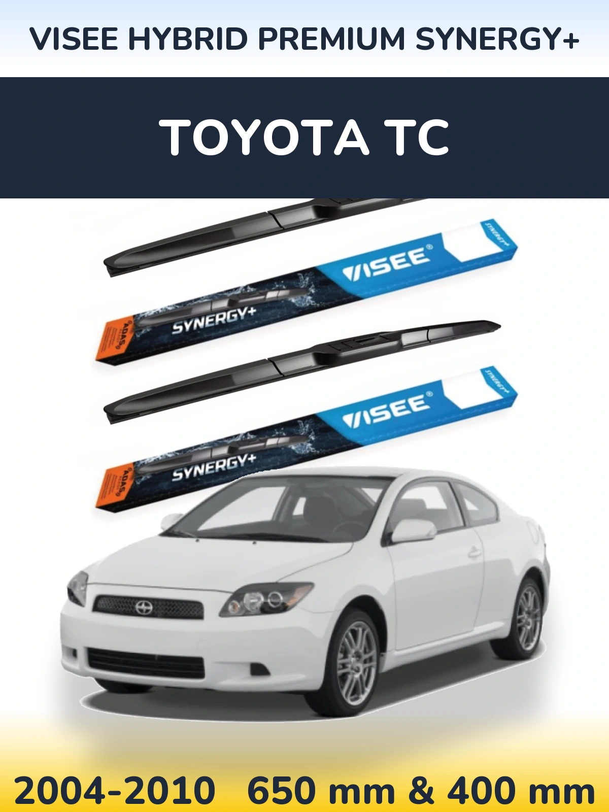 Sada předních stěračů VISEE HYBRID PREMIUM SYNERGY+ 650 a 400 mm pro Toyota tC 2004-2010