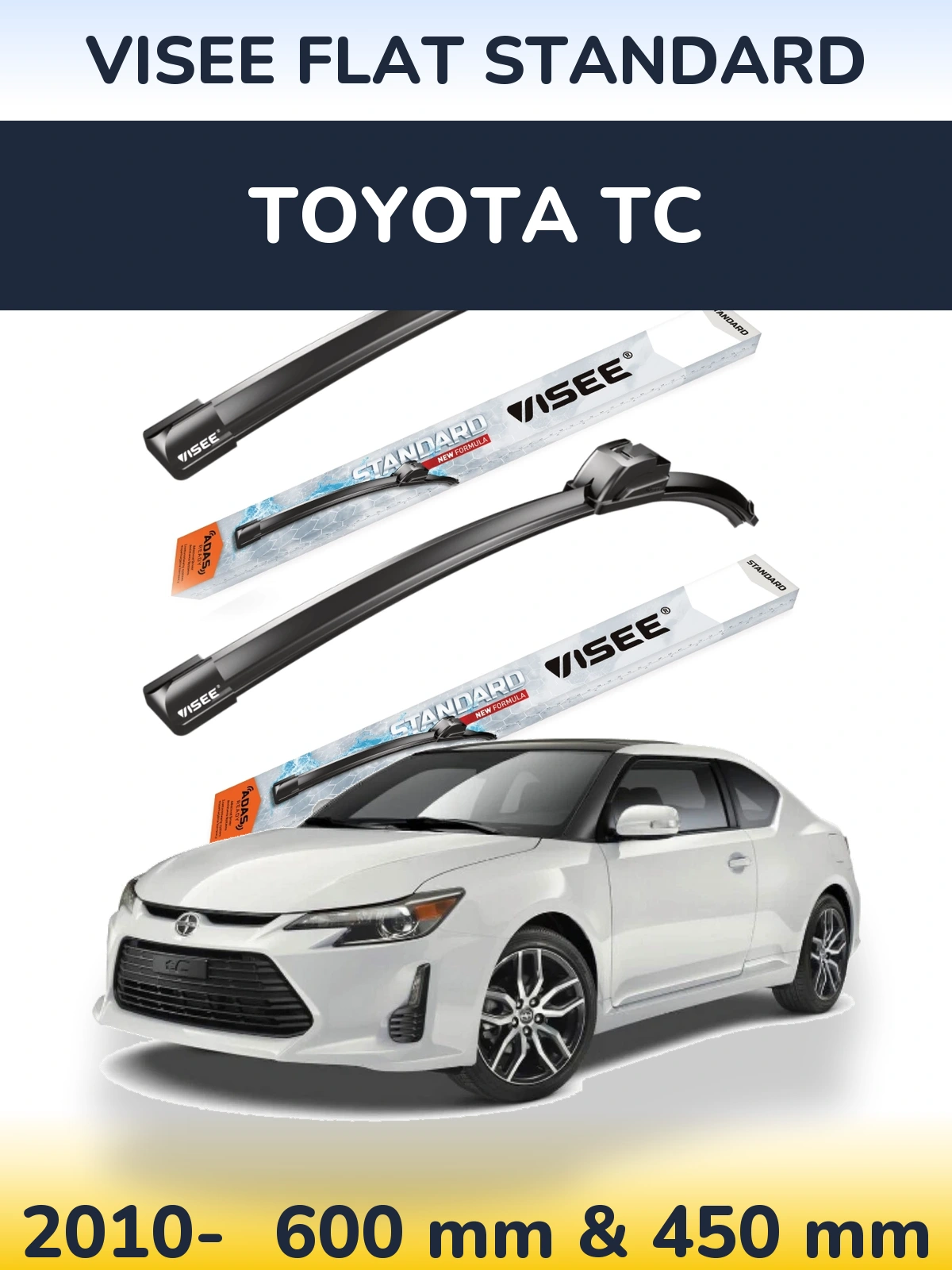 Sada předních stěračů VISEE FLAT STANDARD 600 a 450 mm pro Toyota tC 2010-2026