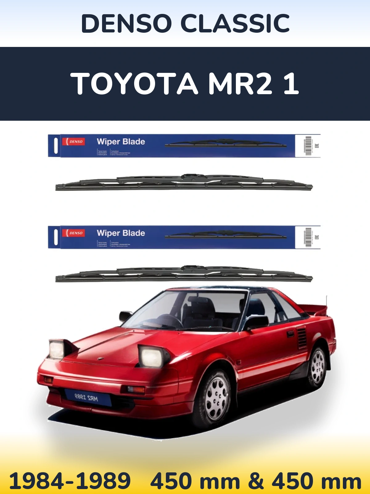 Sada předních stěračů Denso Classic 450 a 450 mm pro Toyota MR2 1 1984-1989