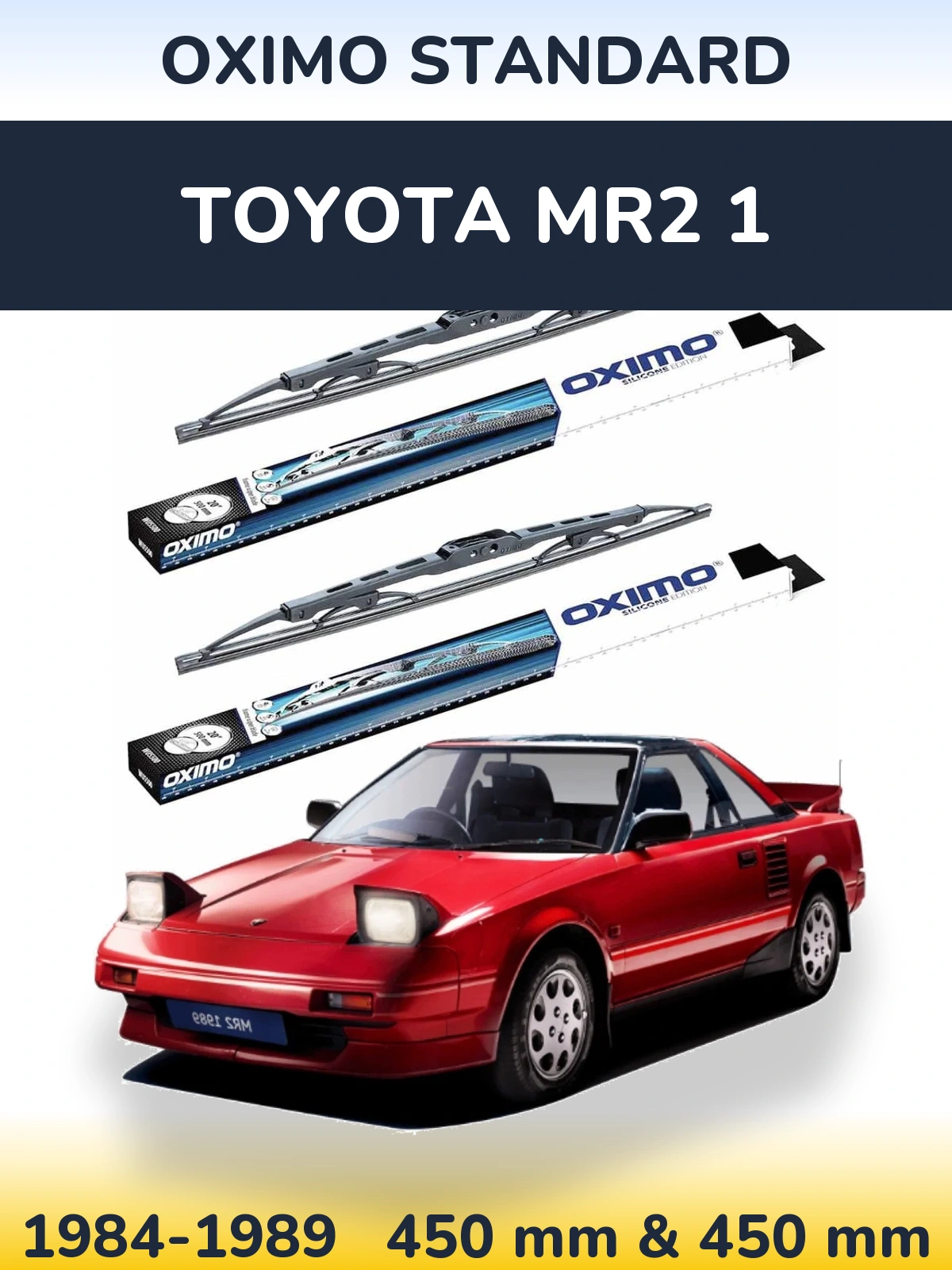 Sada předních stěračů Oximo Standard 450 a 450 mm pro Toyota MR2 1 1984-1989
