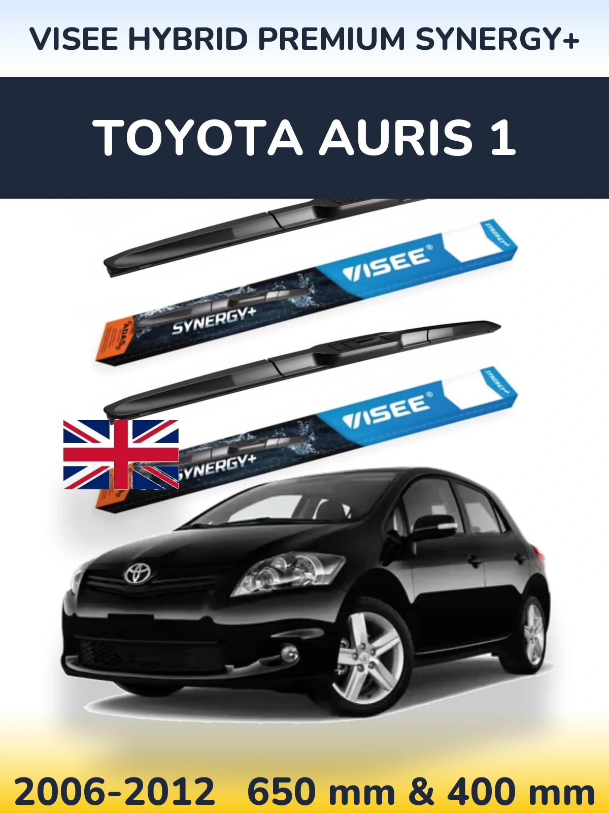 Sada předních stěračů VISEE HYBRID PREMIUM SYNERGY+ 650 a 400 mm pro Toyota Auris 1 2006-2012
