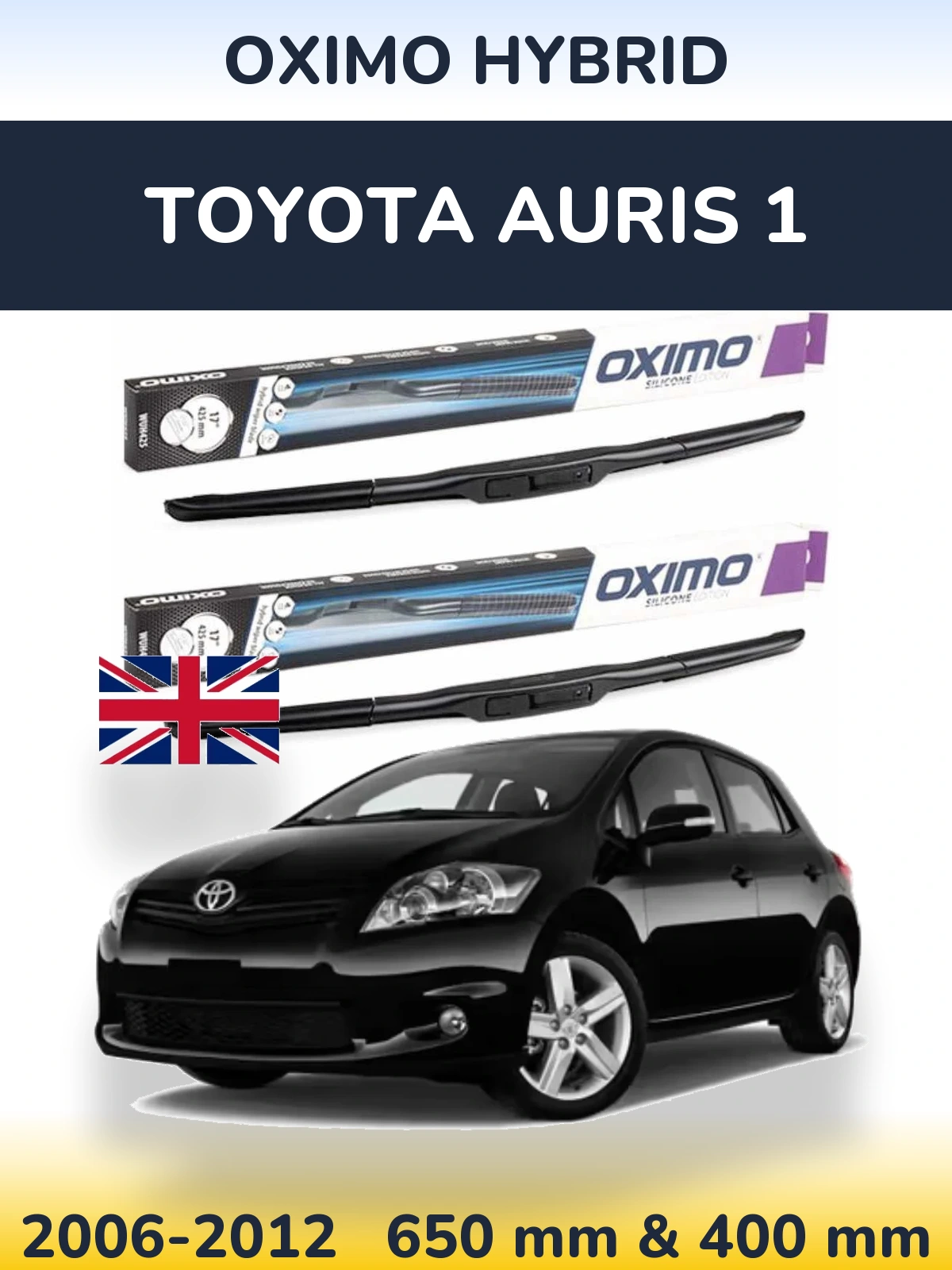 Sada předních stěračů Oximo Hybrid 650 a 400 mm pro Toyota Auris 1 2006-2012