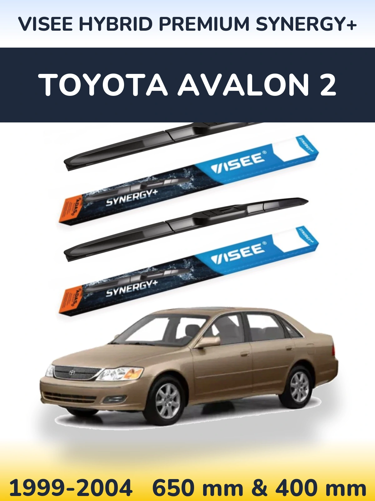 Sada předních stěračů VISEE HYBRID PREMIUM SYNERGY+ 650 a 400 mm pro Toyota Avalon 2 1999-2004