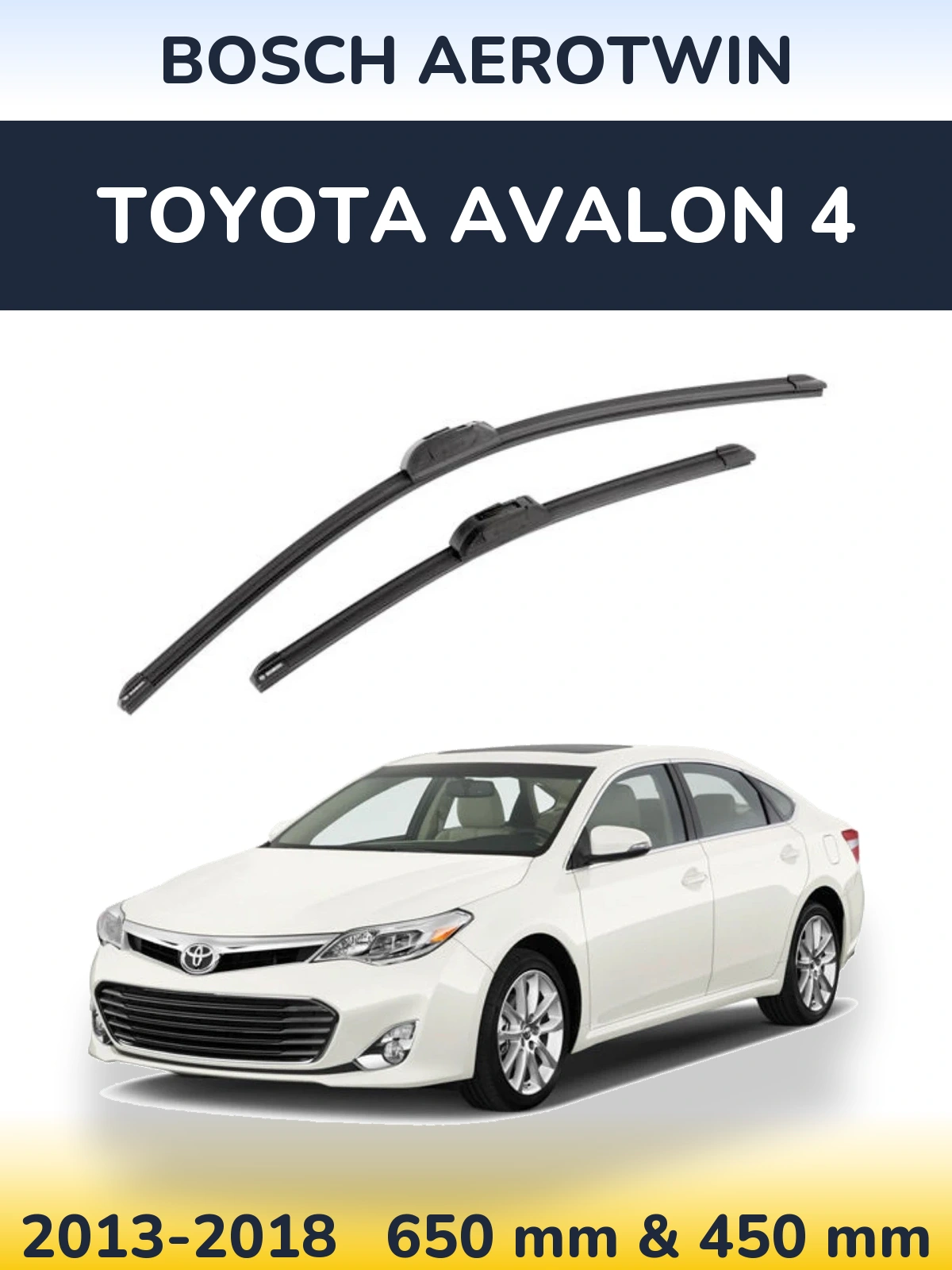 Sada předních stěračů BOSCH AeroTwin 650 a 450 mm pro Toyota Avalon 4 2013-2018