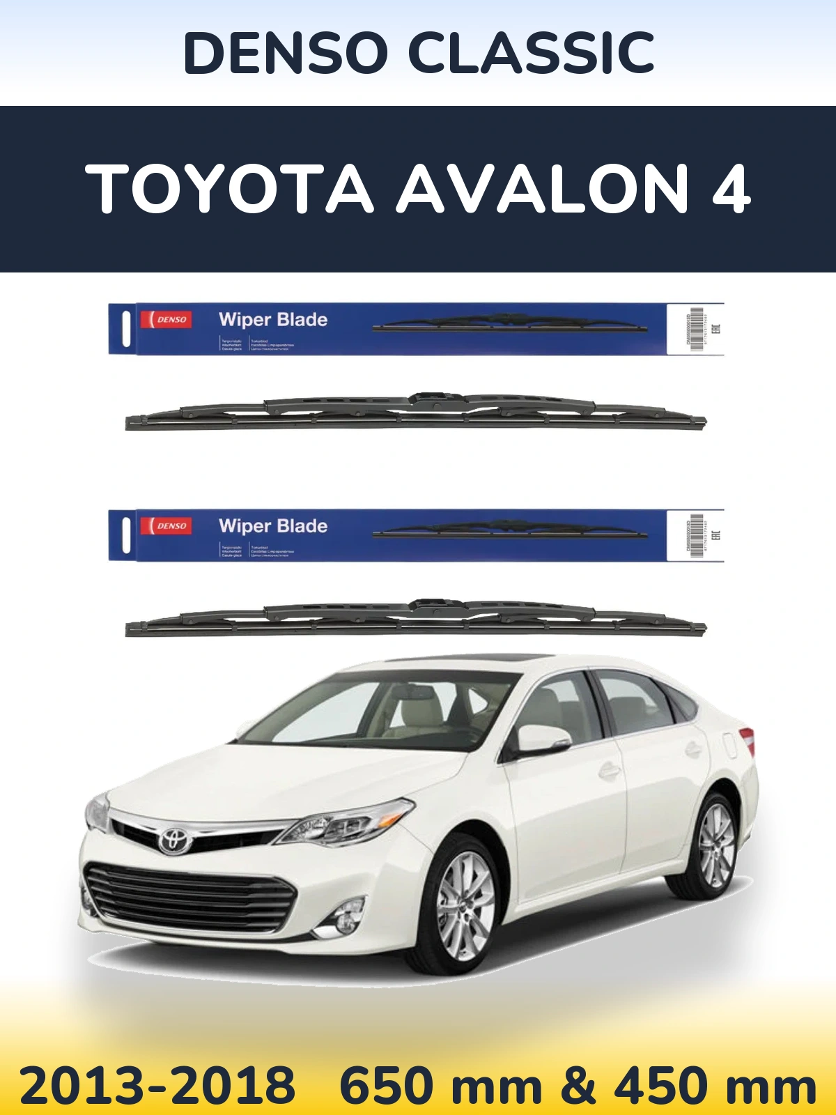 Sada předních stěračů Denso Classic 650 a 450 mm pro Toyota Avalon 4 2013-2018