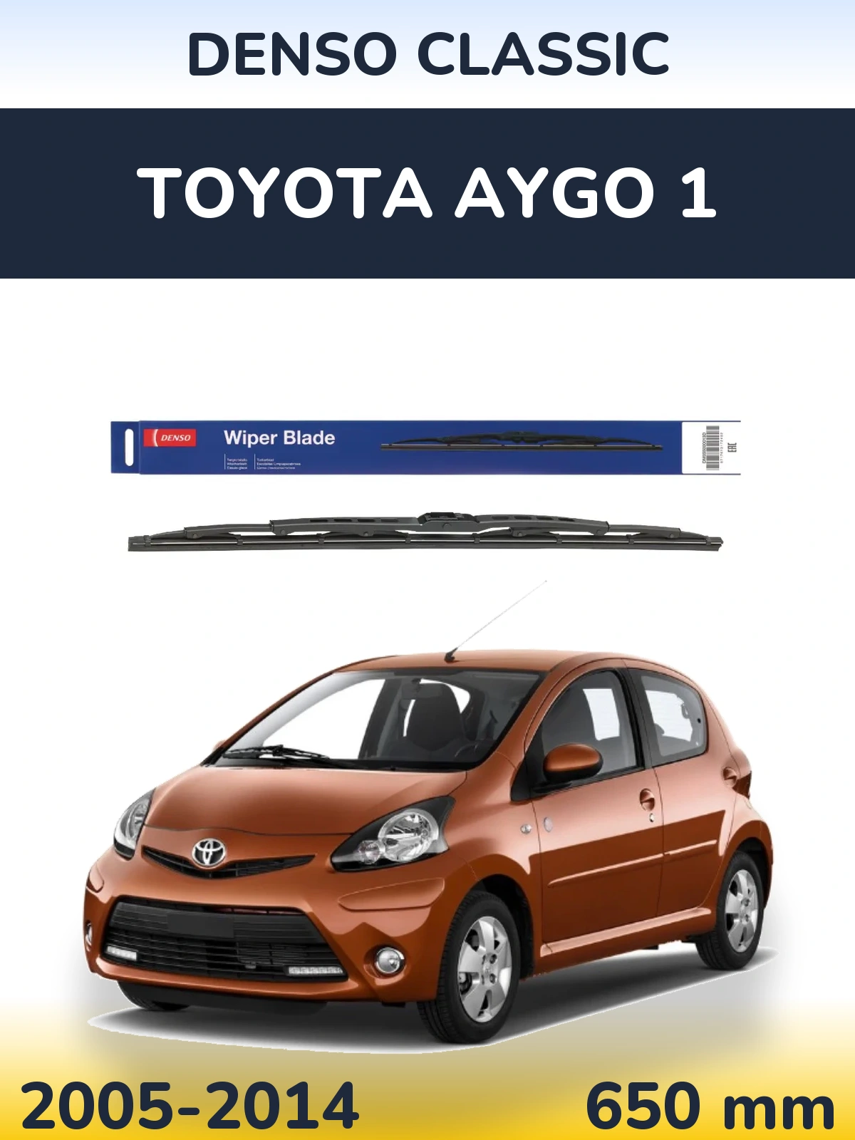Přední stěrač Denso Classic 650 mm pro Toyota Aygo 1 2005-2014