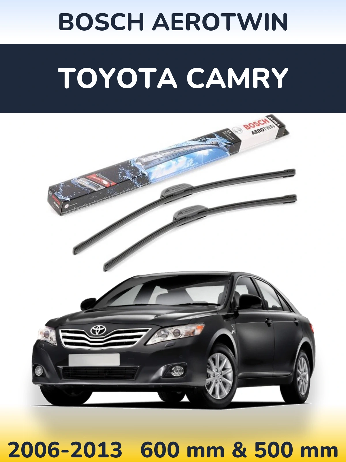 Комплект передніх щіток BOSCH AeroTwin 600 & 500 мм для Toyota Camry 2006-2013