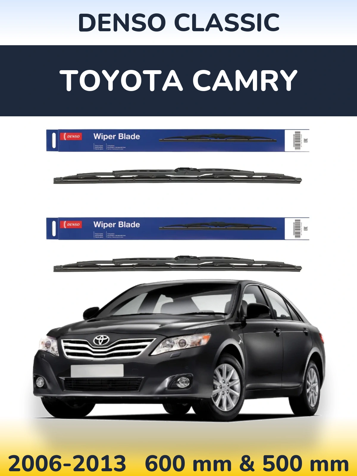 Sada předních stěračů Denso Classic 600 a 500 mm pro Toyota Camry 2006-2013