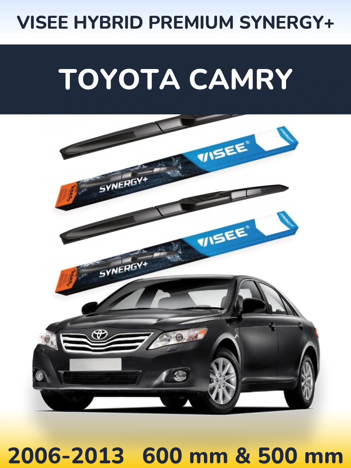 Sada předních stěračů VISEE HYBRID PREMIUM SYNERGY+ 600 a 500 mm pro Toyota Camry 2006-2013